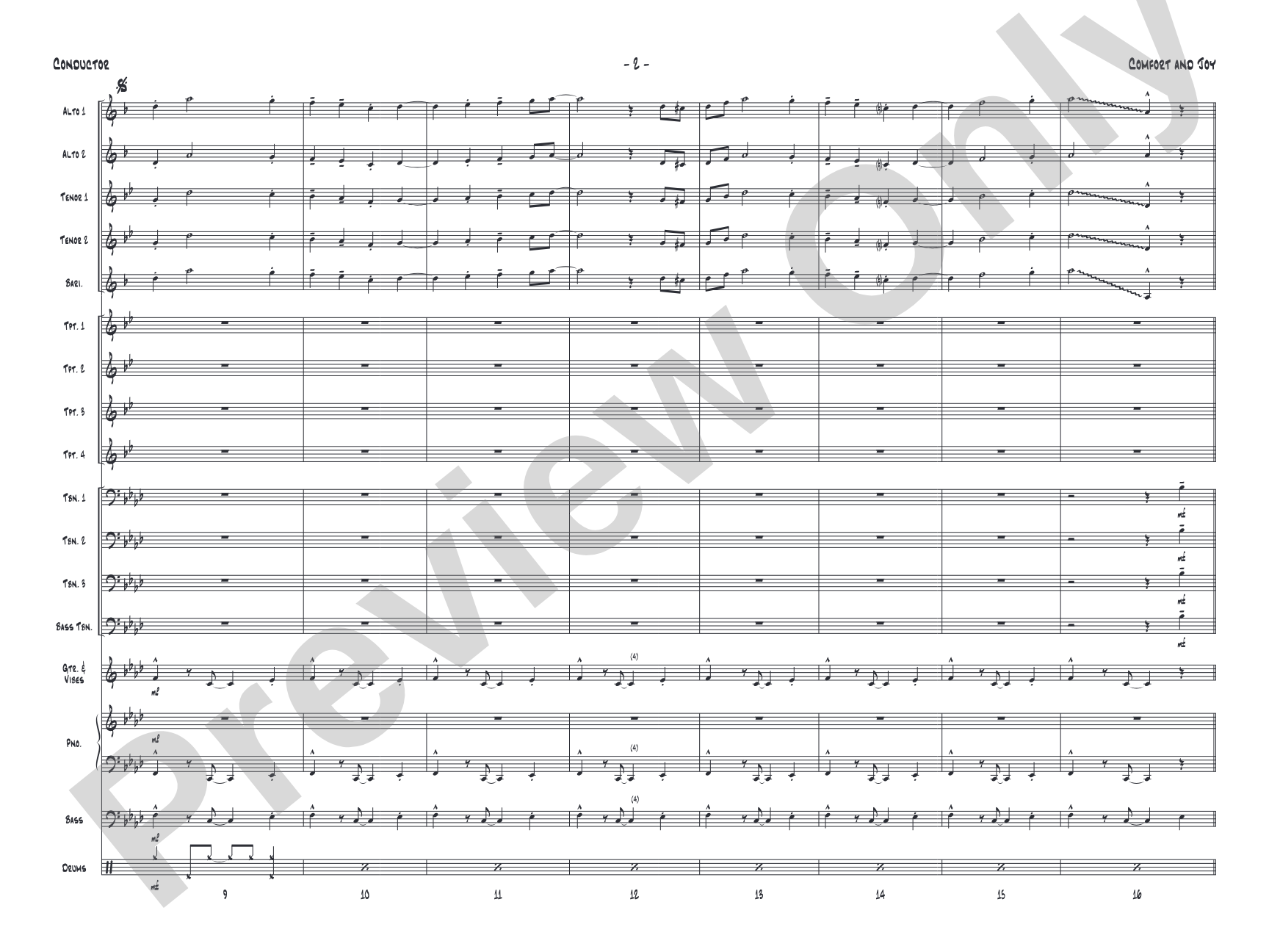 Comfort and Joy: Jazz Ensemble Conductor Score & Parts