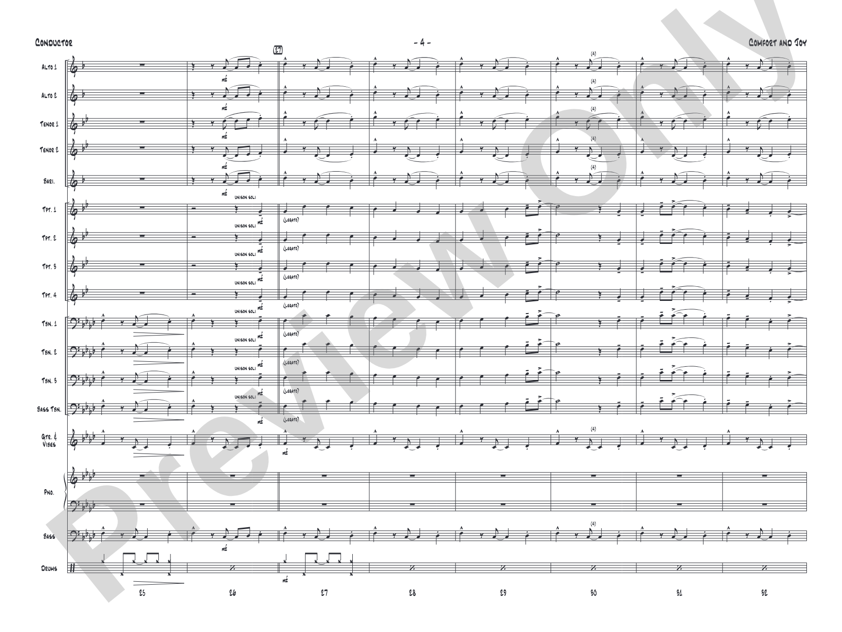 Comfort and Joy: Jazz Ensemble Conductor Score & Parts