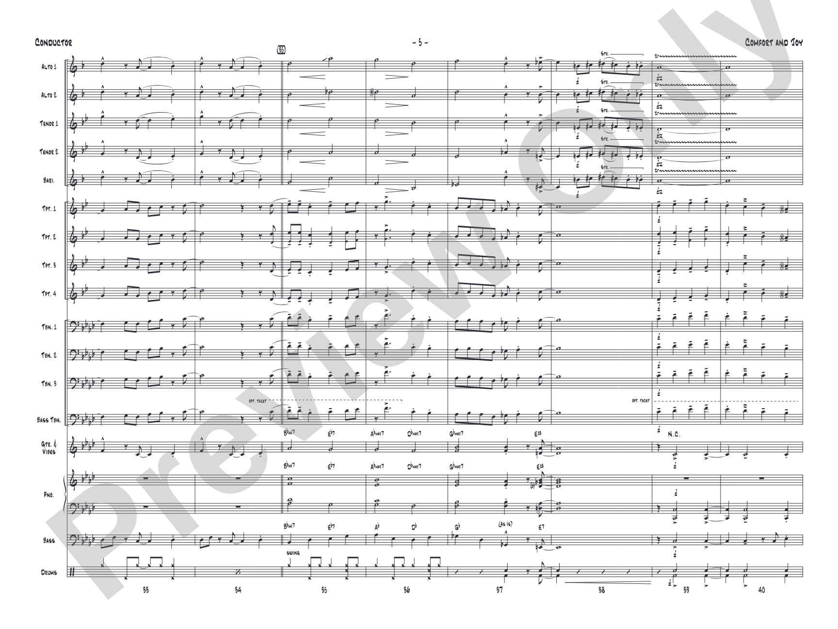 Comfort and Joy: Jazz Ensemble Conductor Score & Parts