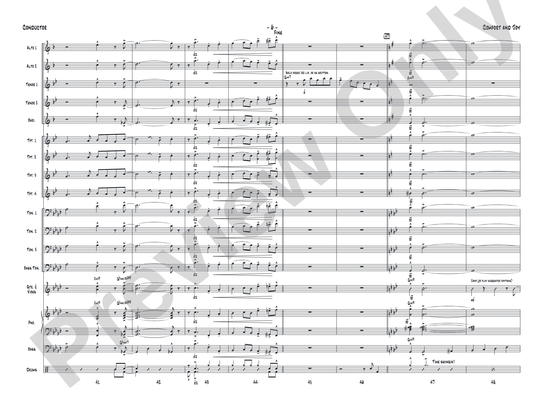 Comfort and Joy: Jazz Ensemble Conductor Score & Parts