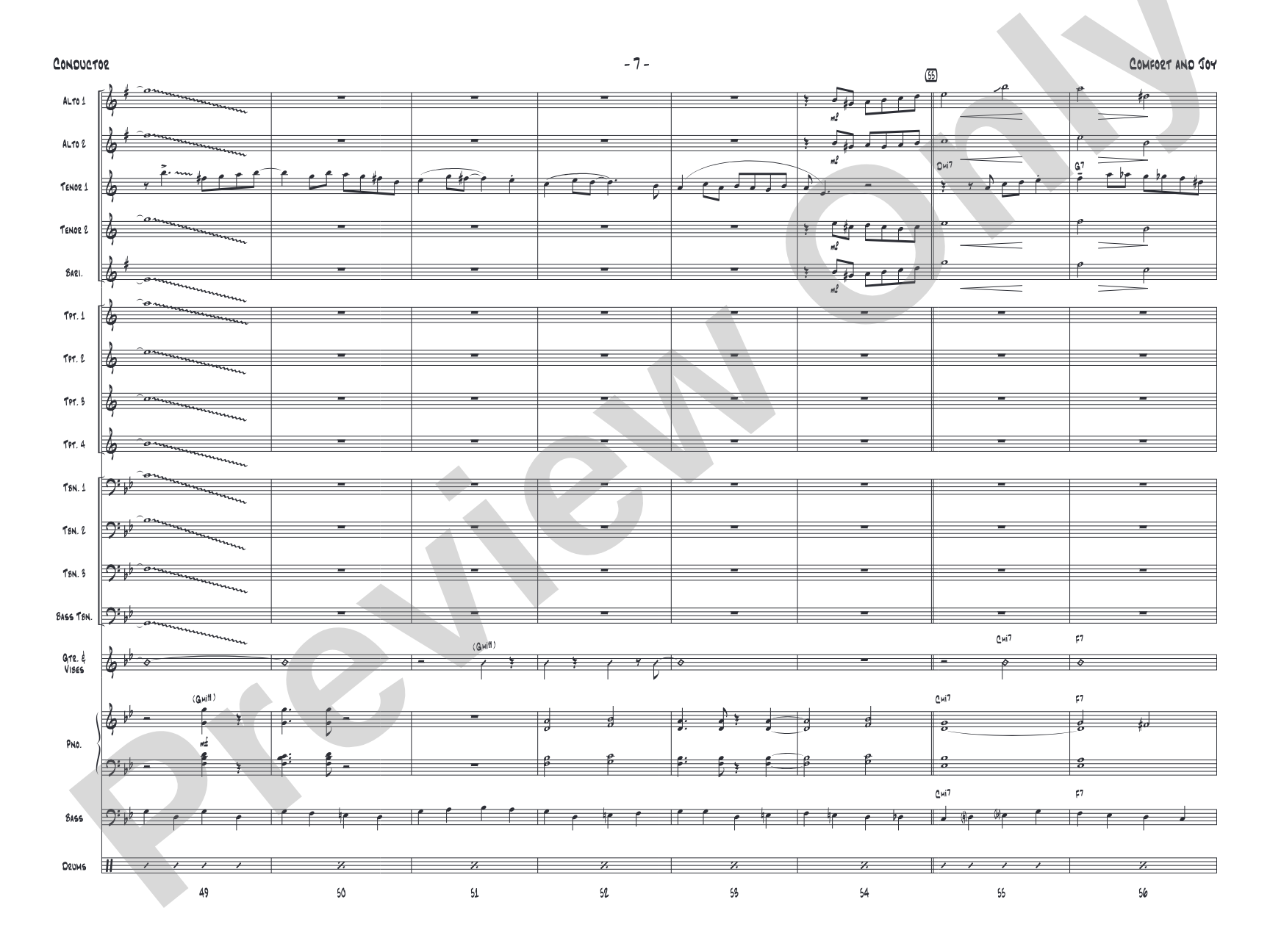 Comfort and Joy: Jazz Ensemble Conductor Score & Parts