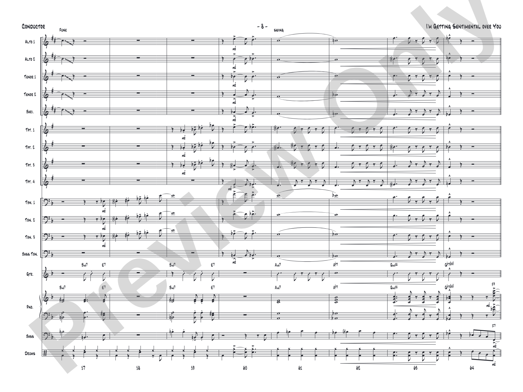 I'm Getting Sentimental over You: Score