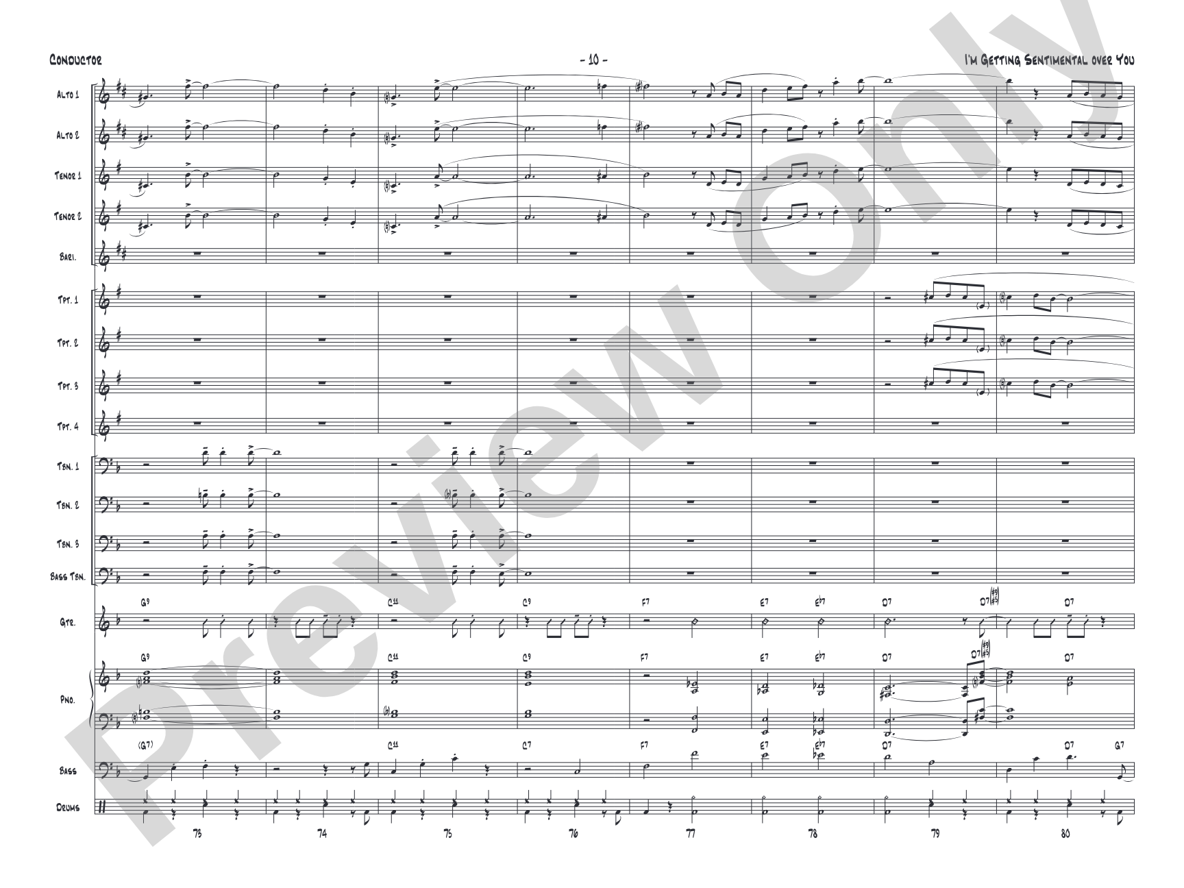 I'm Getting Sentimental over You: Score