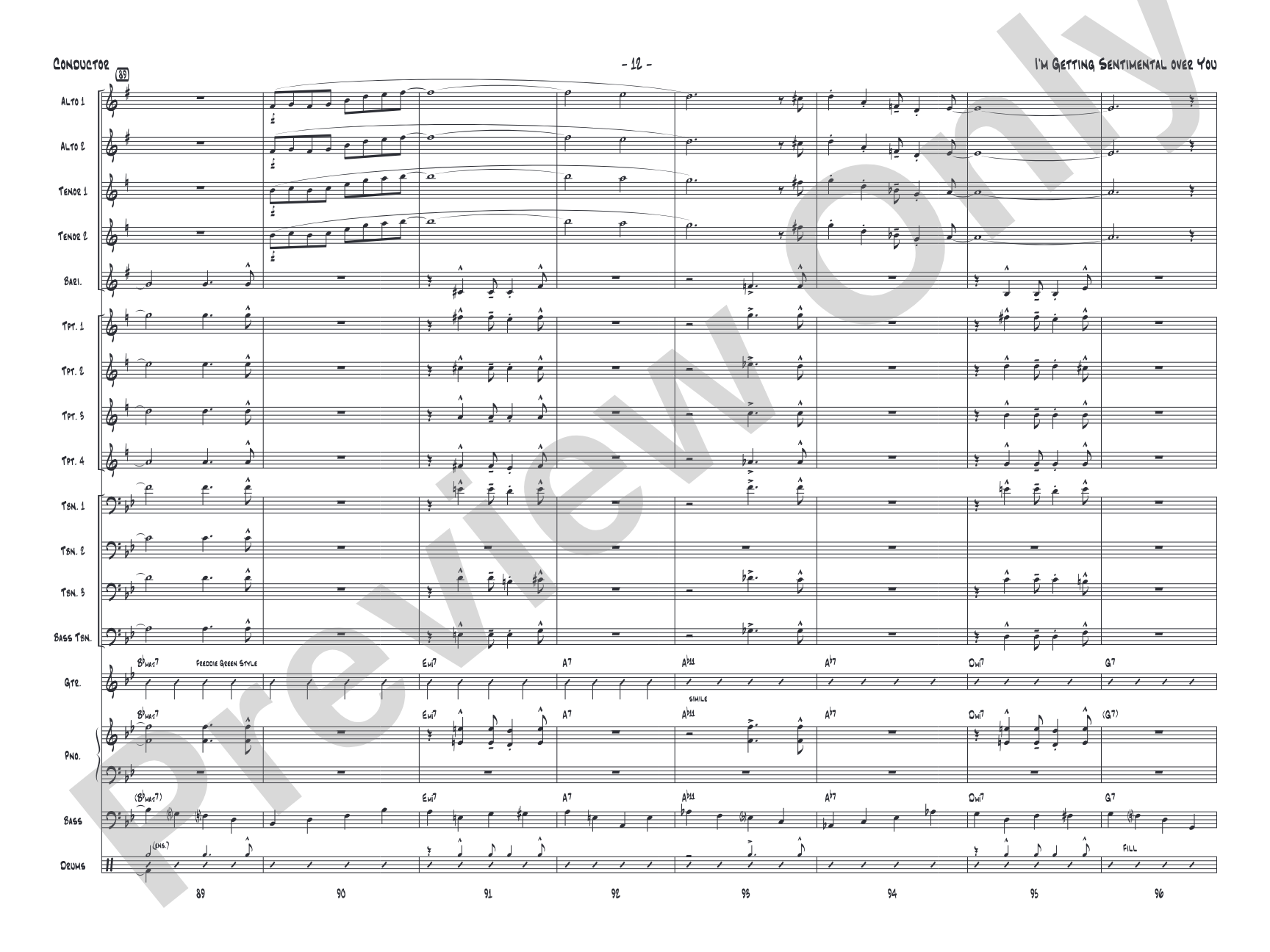 I'm Getting Sentimental over You: Score