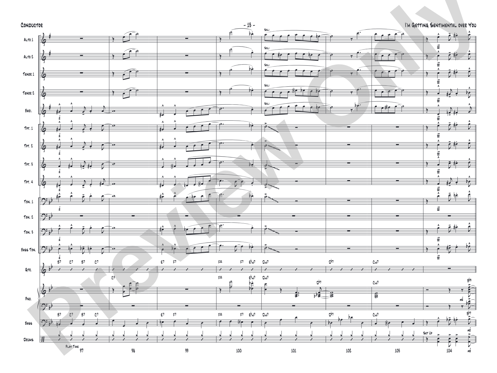 I'm Getting Sentimental over You: Score