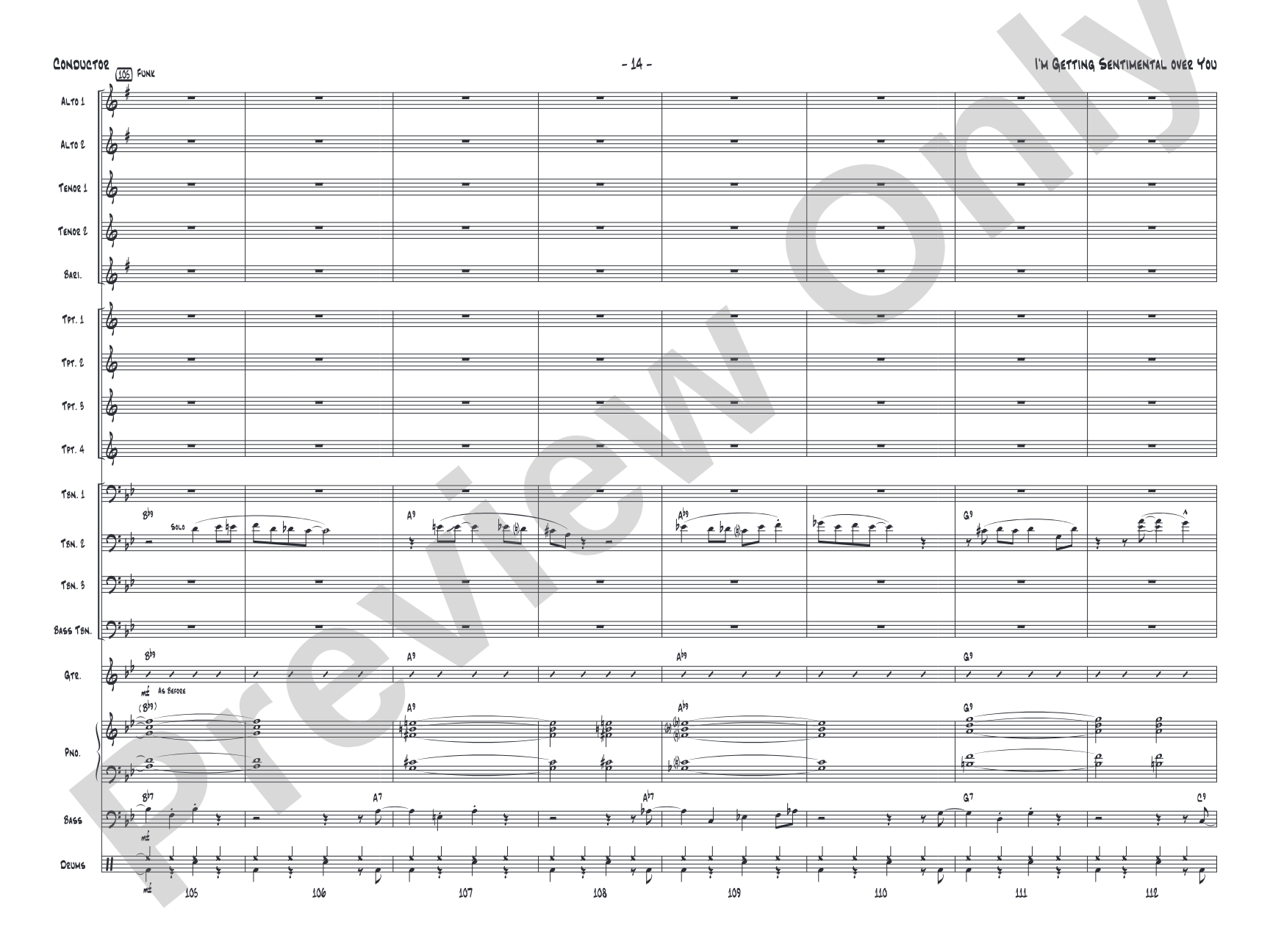 I'm Getting Sentimental over You: Score