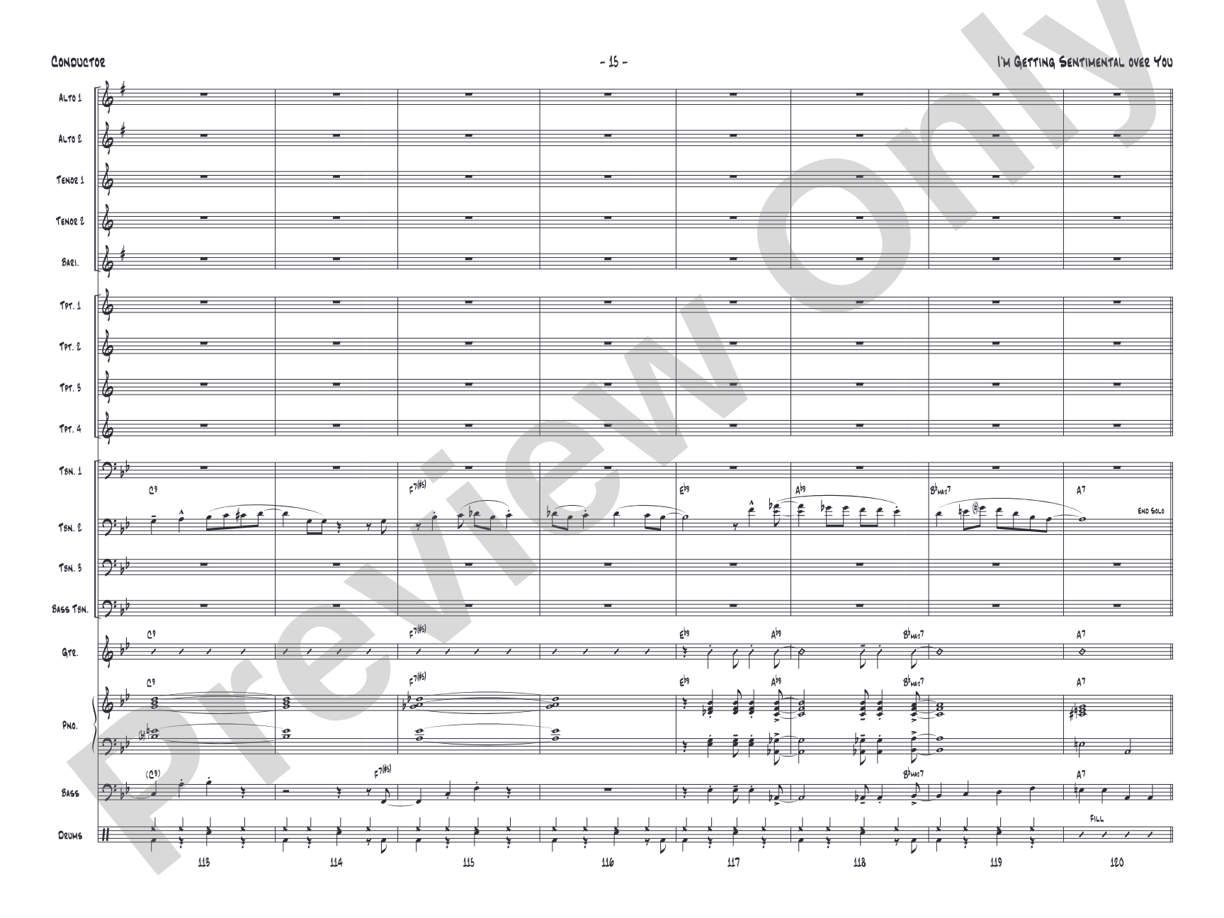 I'm Getting Sentimental over You: Score