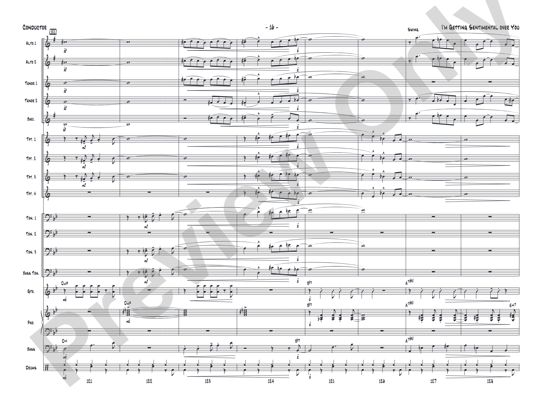 I'm Getting Sentimental over You: Score