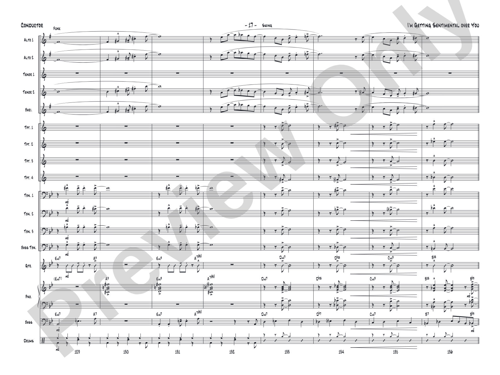 I'm Getting Sentimental over You: Score