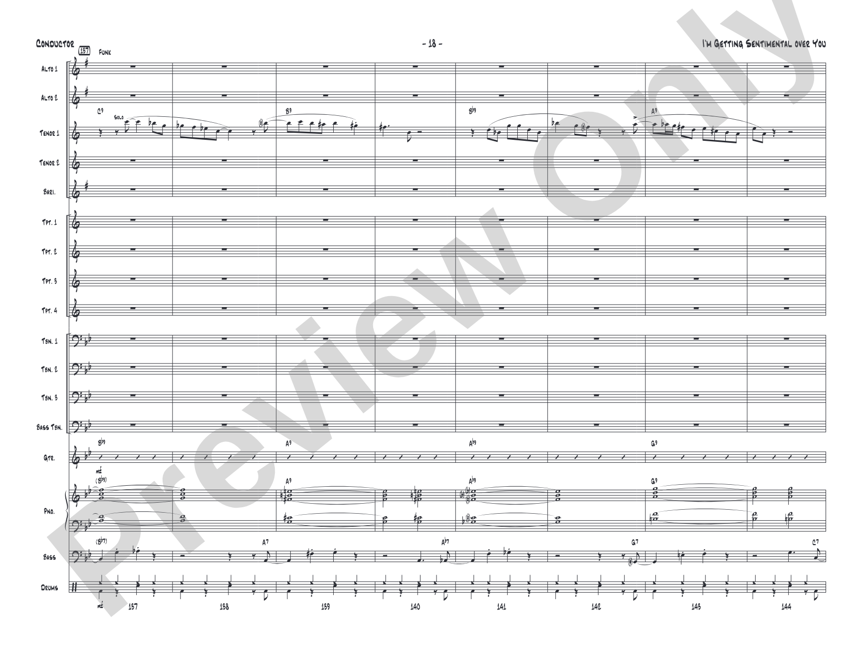 I'm Getting Sentimental over You: Score