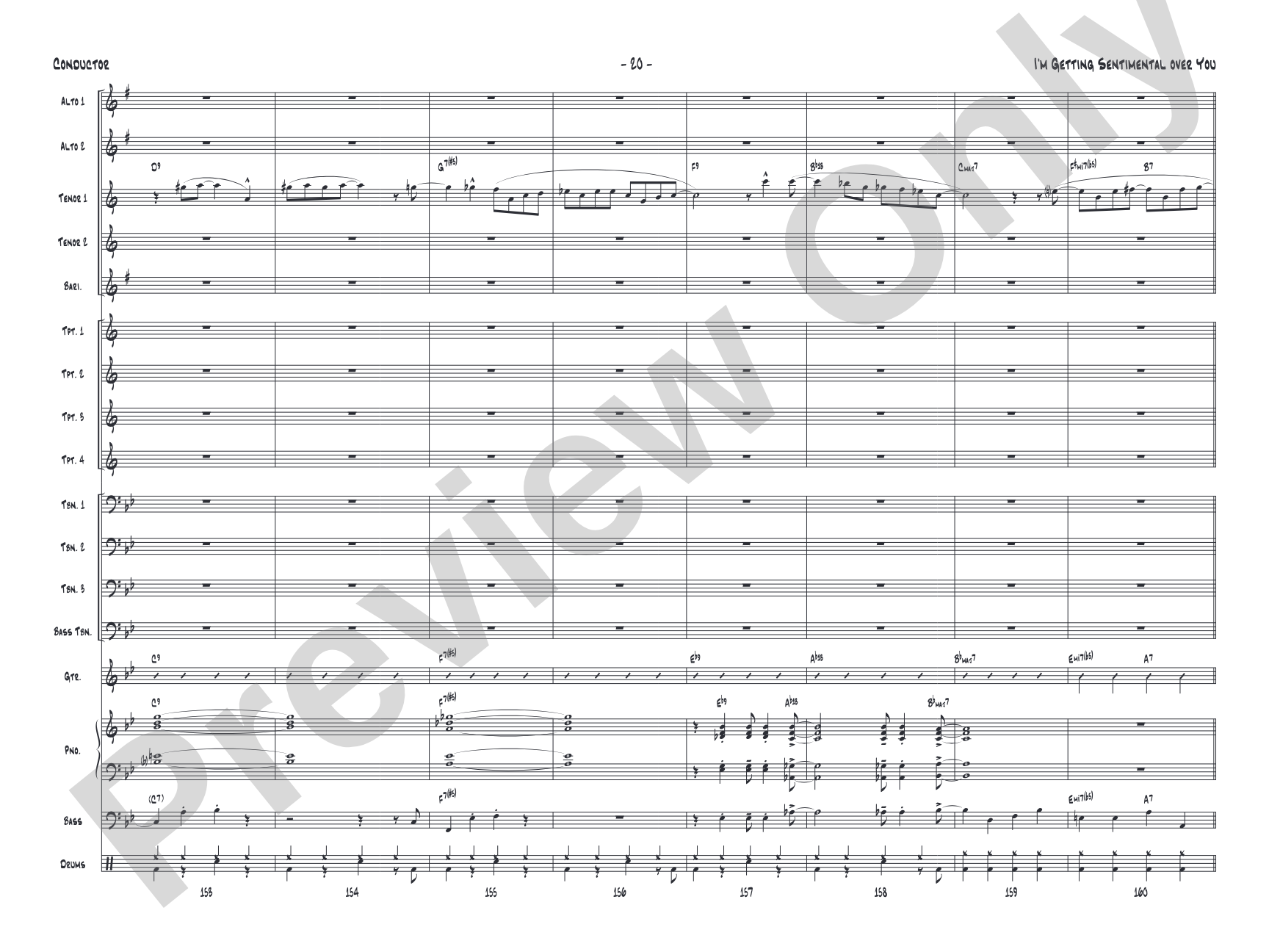 I'm Getting Sentimental over You: Score