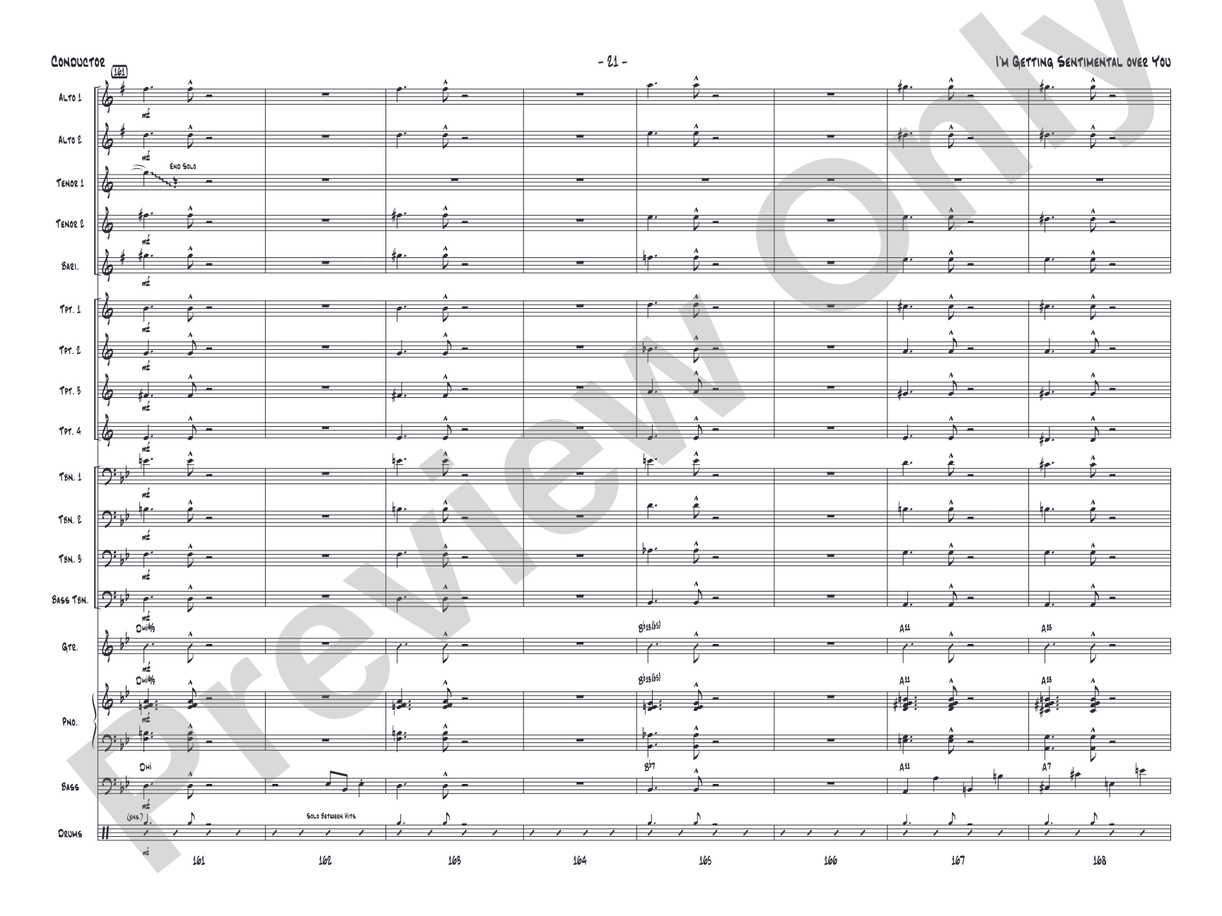 I'm Getting Sentimental over You: Score