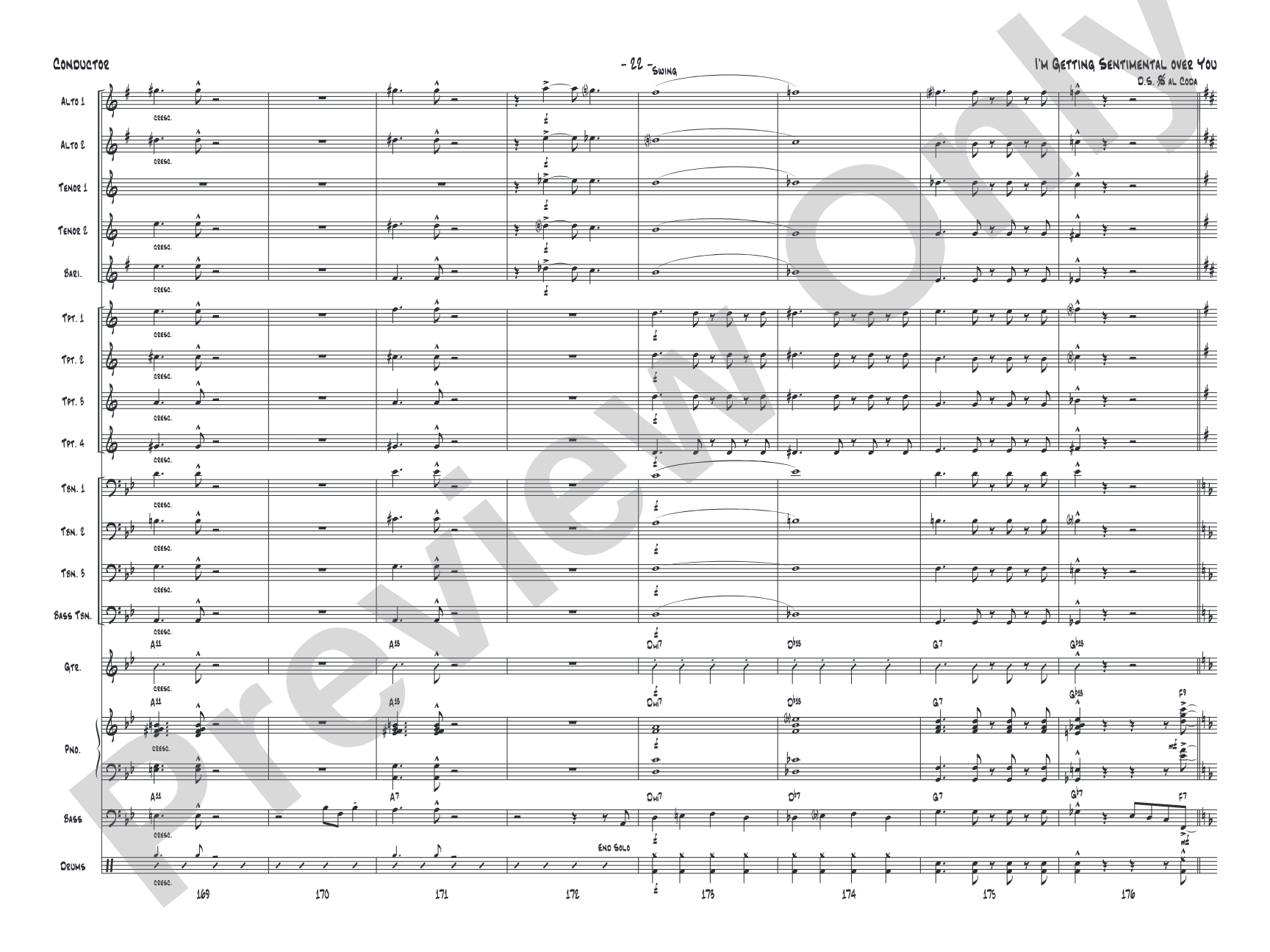 I'm Getting Sentimental over You: Score