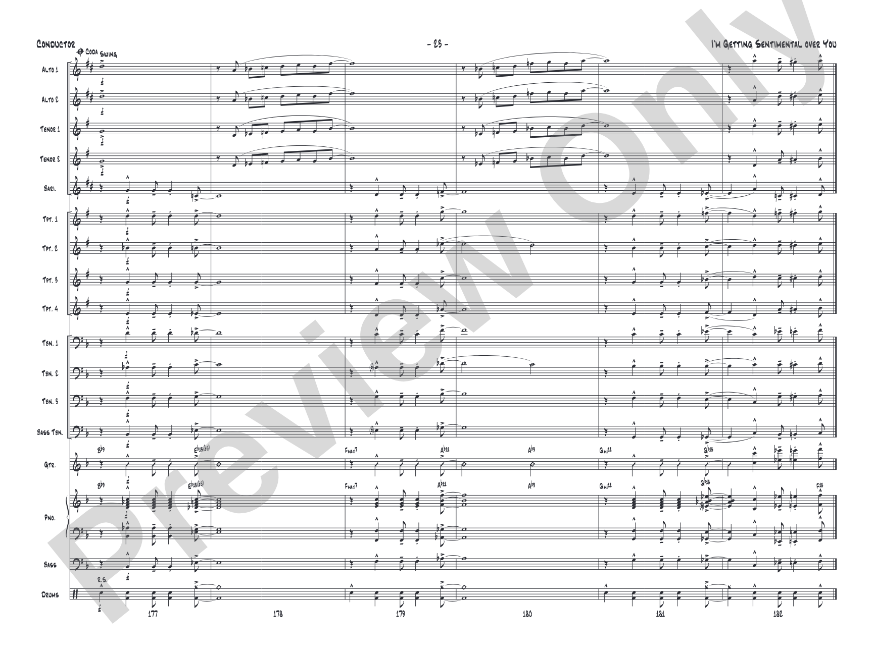 I'm Getting Sentimental over You: Score
