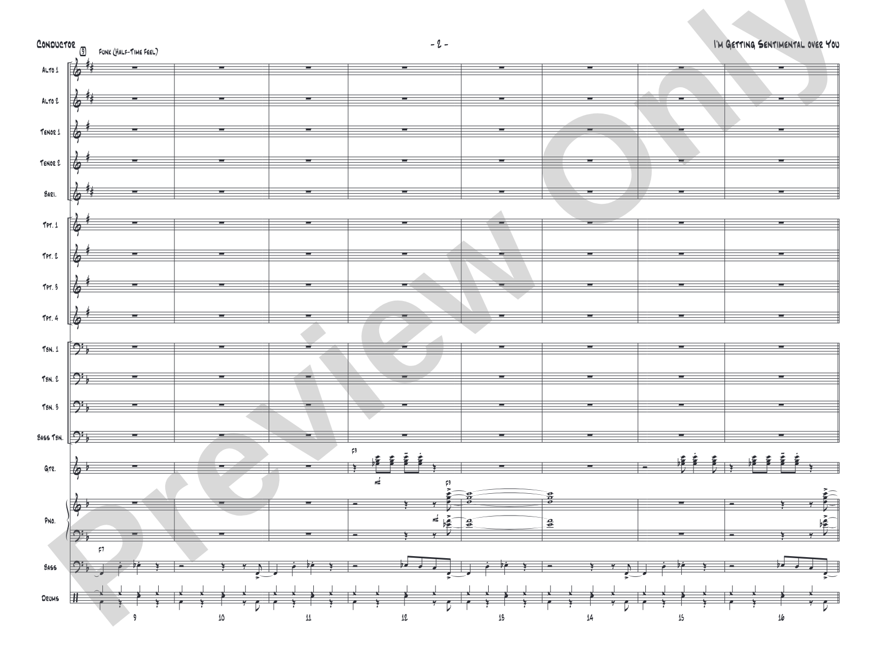 I'm Getting Sentimental over You: Score