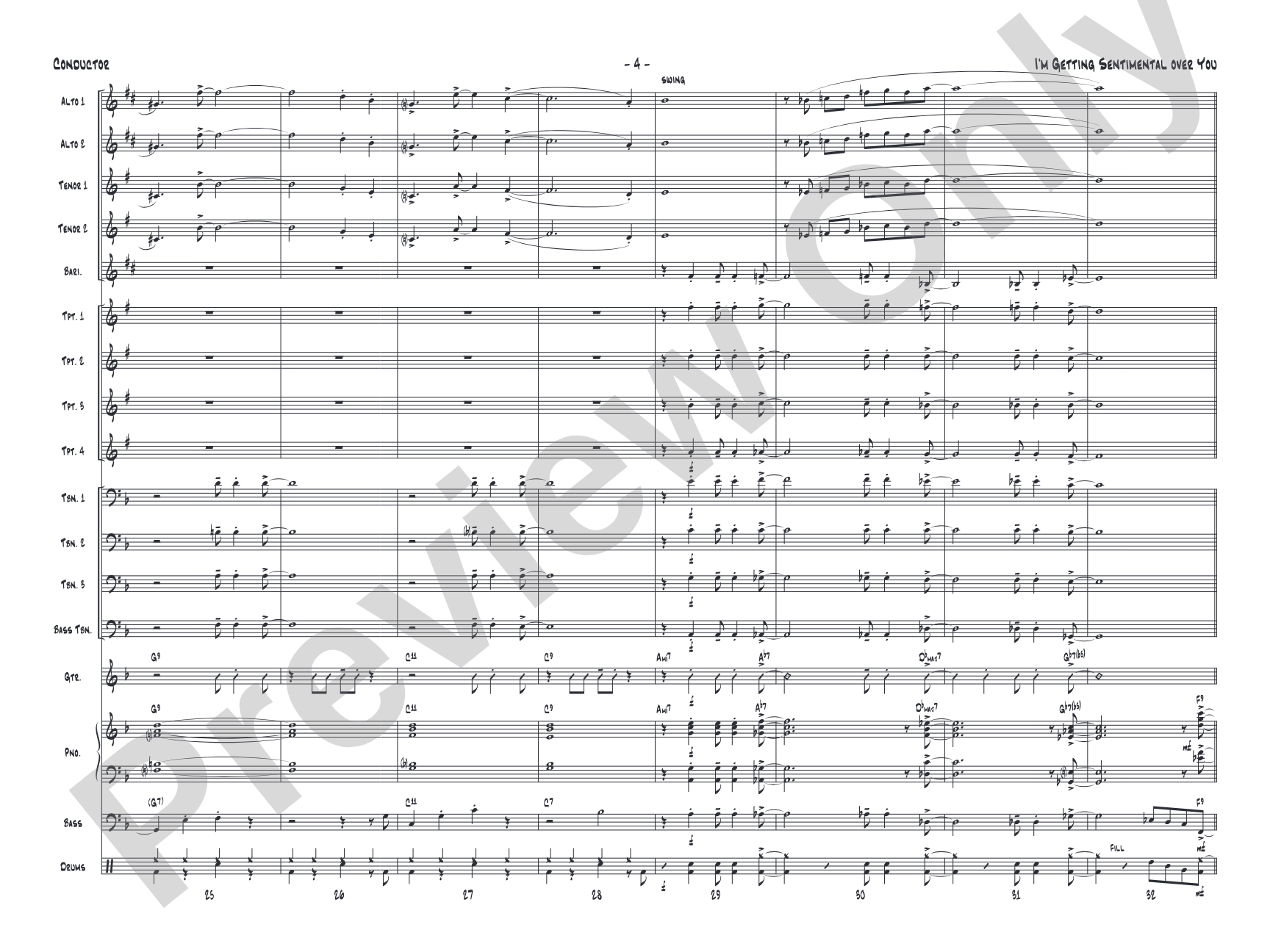 I'm Getting Sentimental over You: Score