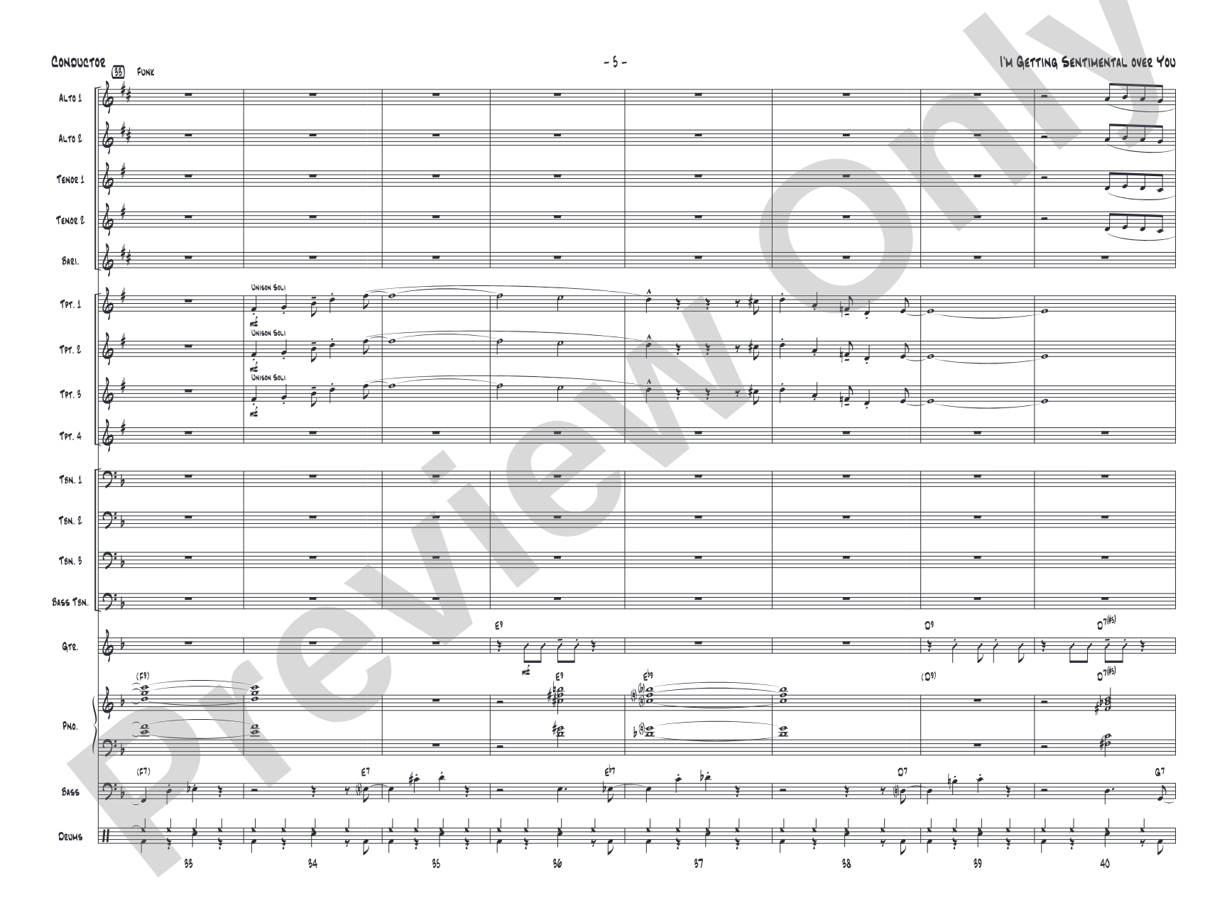 I'm Getting Sentimental over You: Score