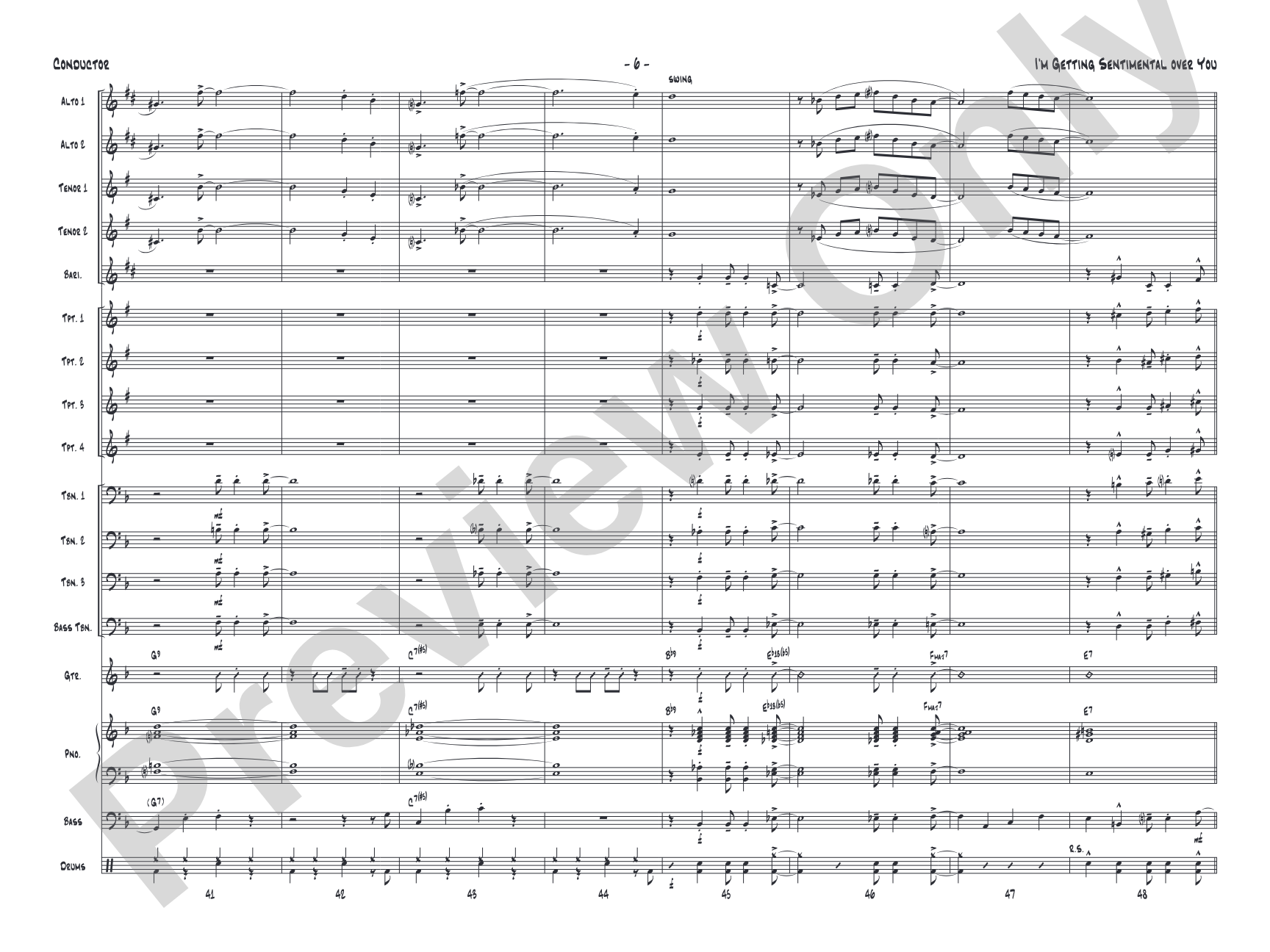 I'm Getting Sentimental over You: Score