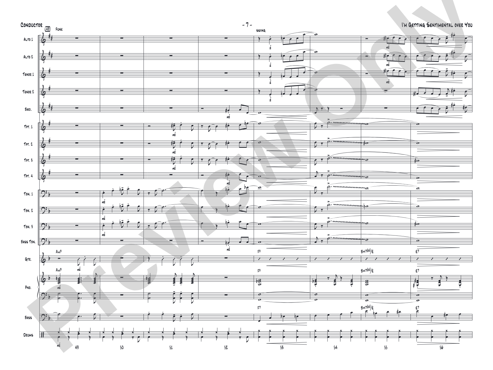 I'm Getting Sentimental over You: Score