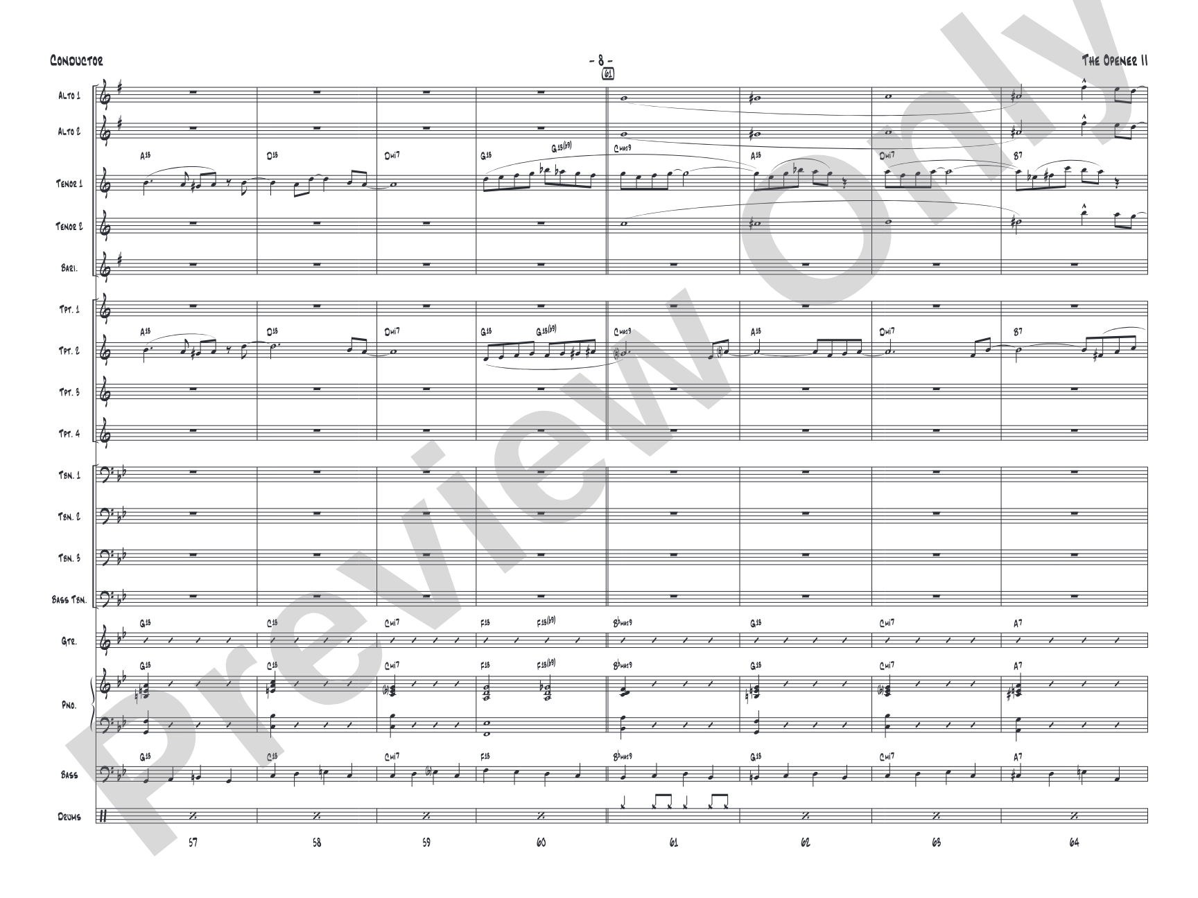 The Opener II: Jazz Ensemble Conductor Score & Parts