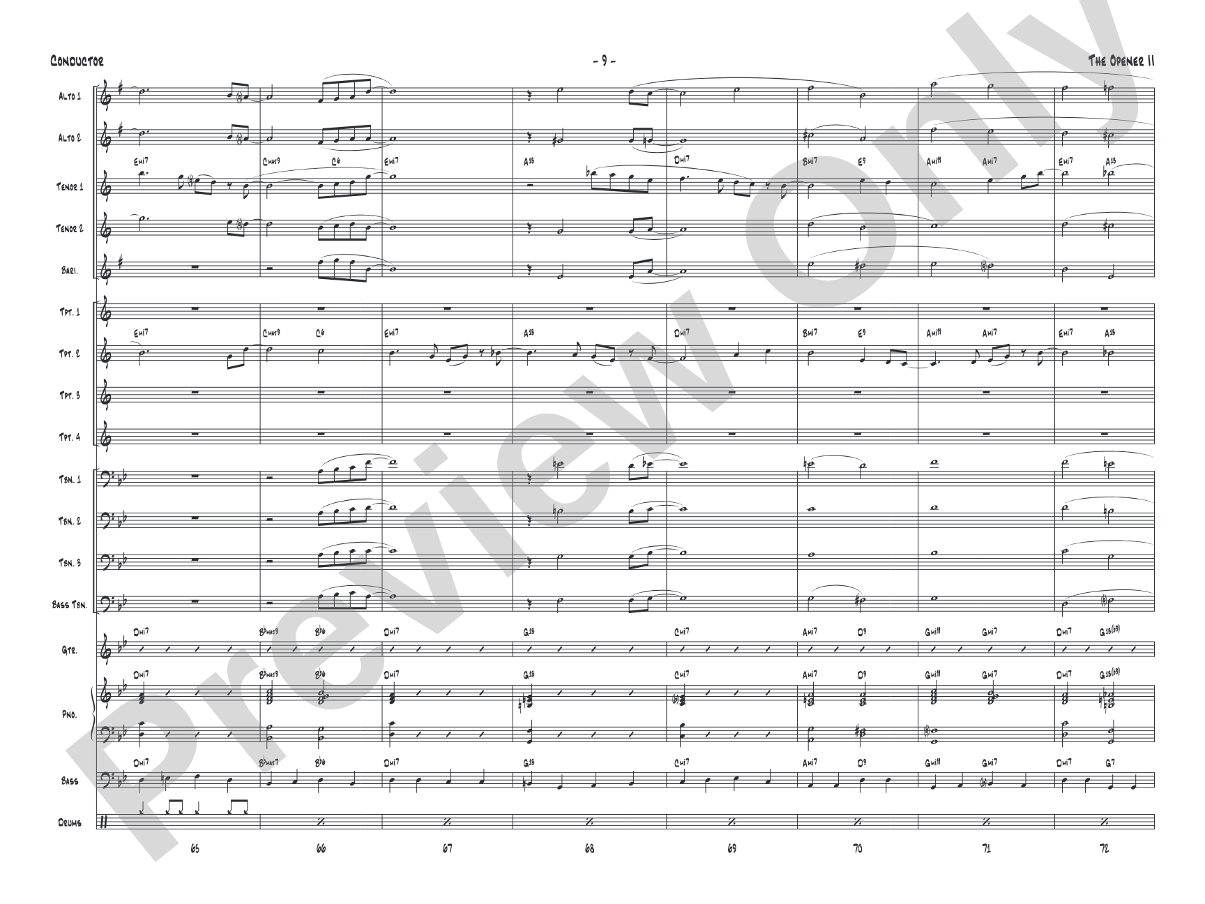 The Opener II: Jazz Ensemble Conductor Score & Parts