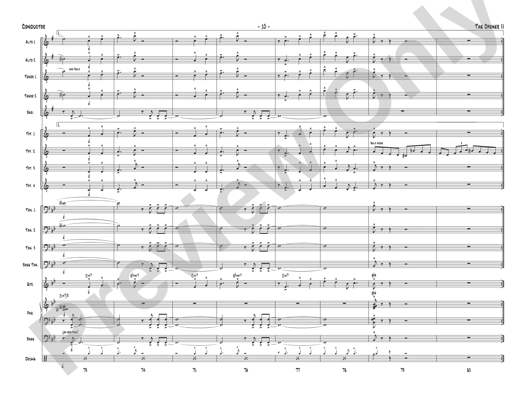 The Opener II: Jazz Ensemble Conductor Score & Parts