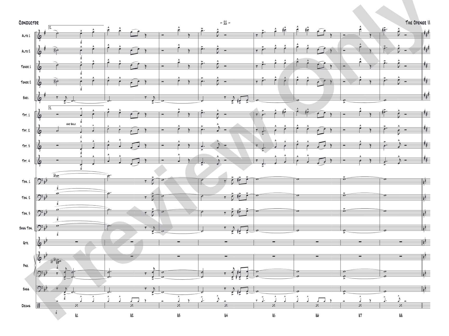 The Opener II: Jazz Ensemble Conductor Score & Parts
