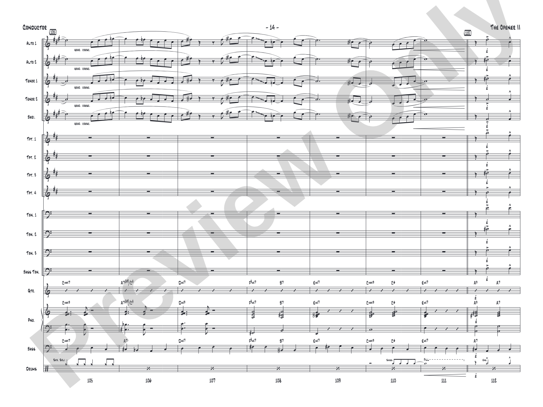 The Opener II: Jazz Ensemble Conductor Score & Parts