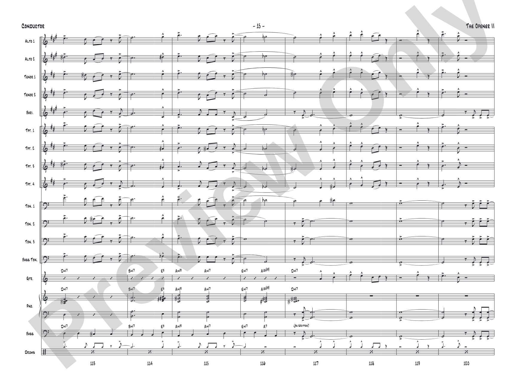The Opener II: Jazz Ensemble Conductor Score & Parts