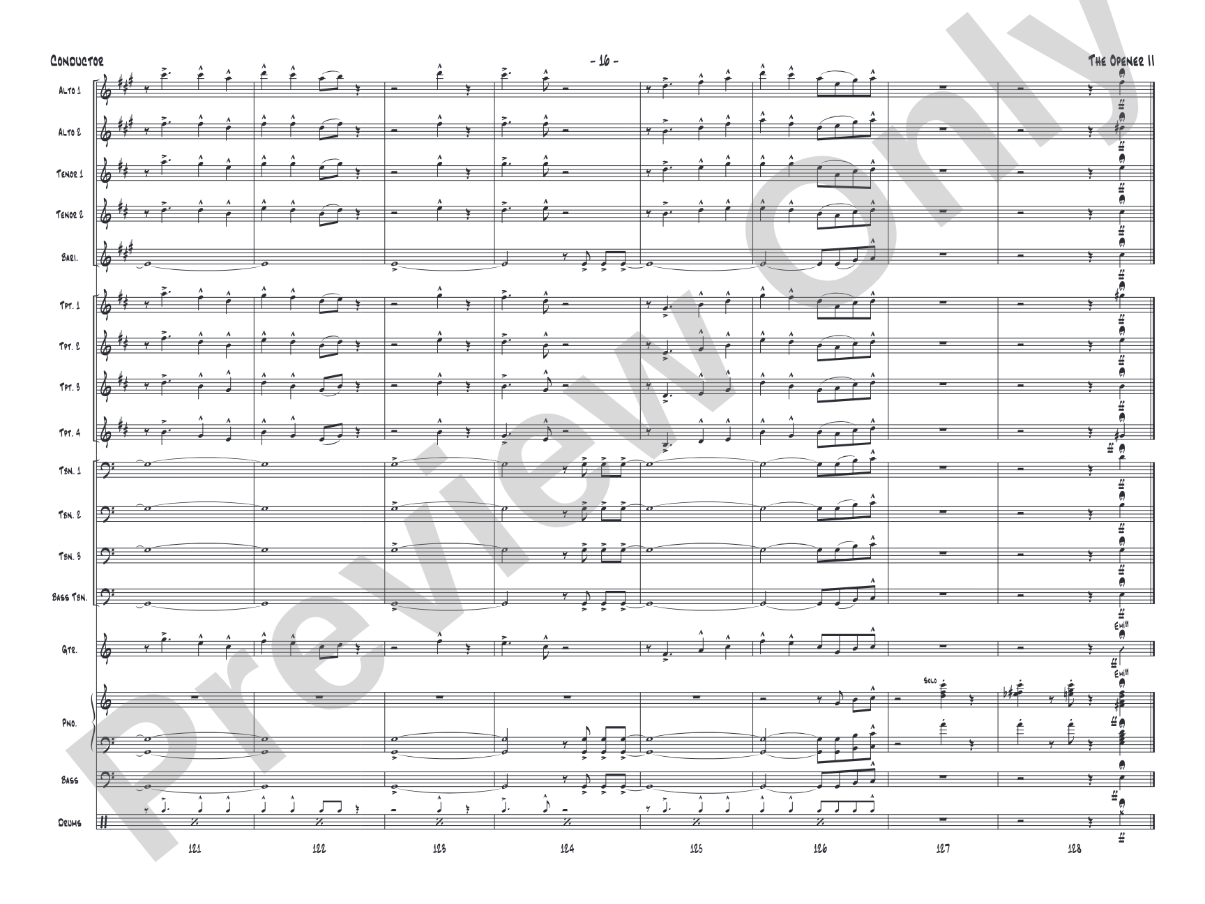 The Opener II: Jazz Ensemble Conductor Score & Parts