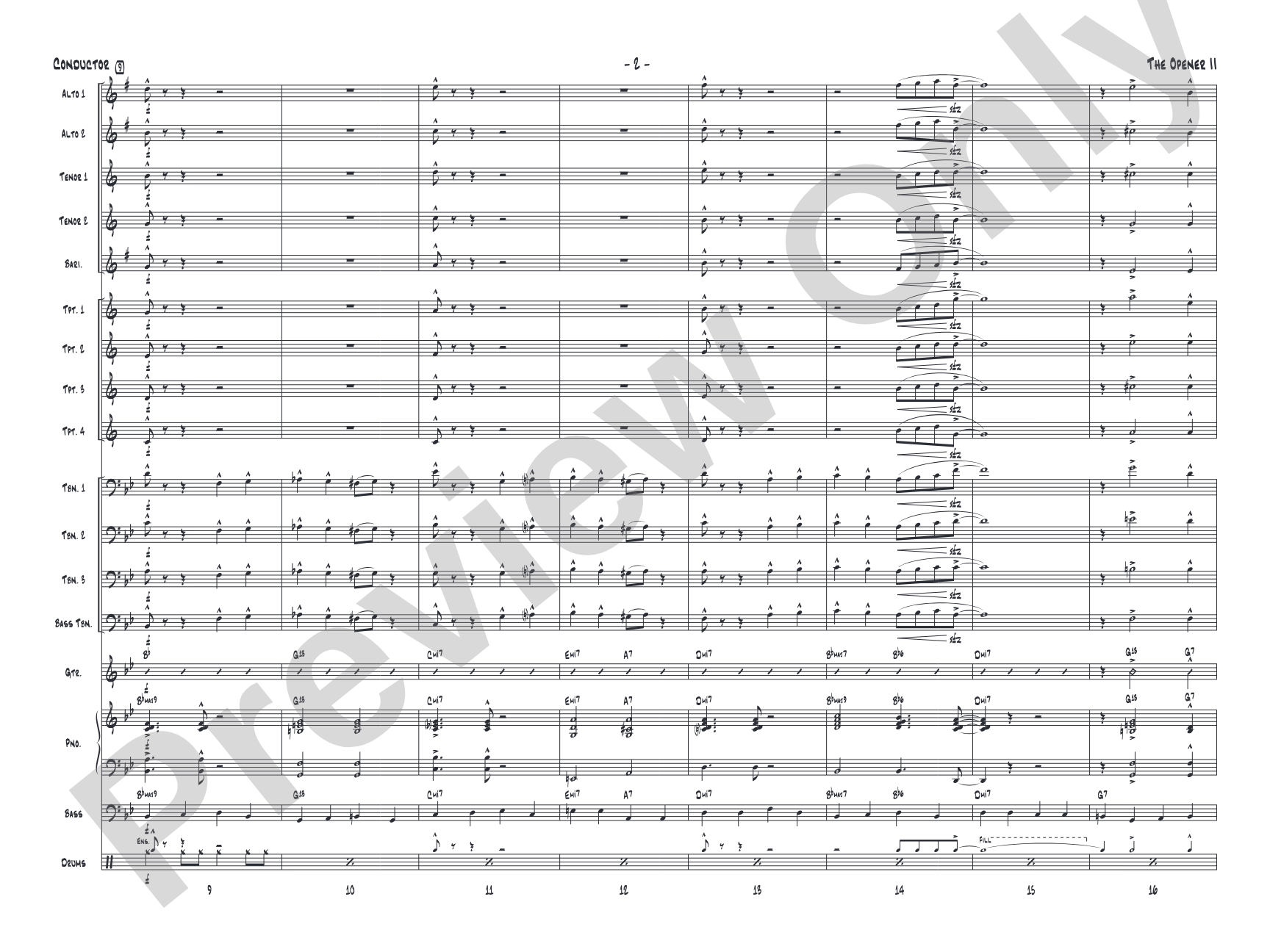 The Opener II: Jazz Ensemble Conductor Score & Parts