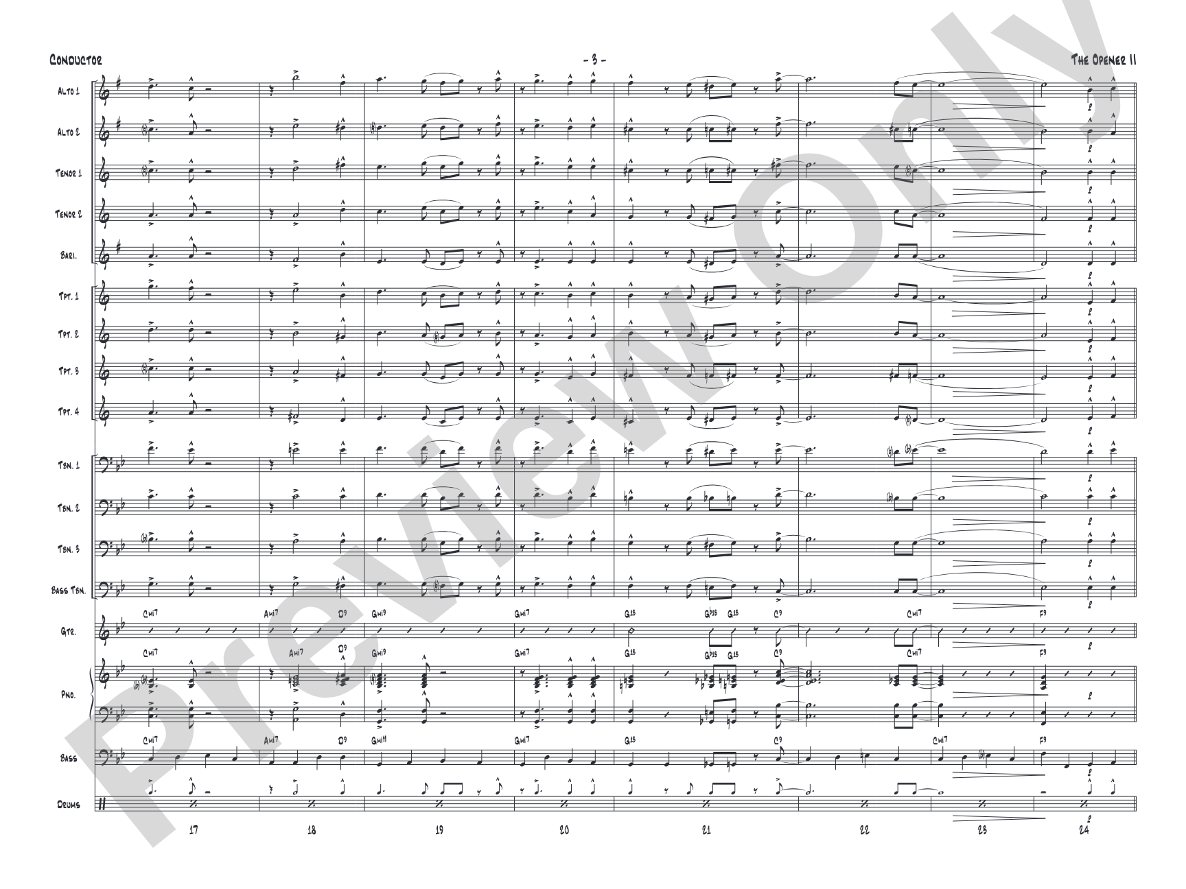The Opener II: Jazz Ensemble Conductor Score & Parts
