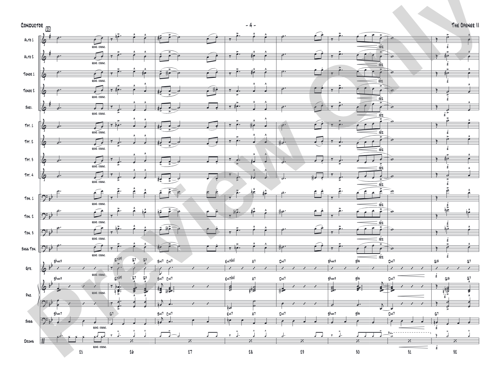 The Opener II: Jazz Ensemble Conductor Score & Parts