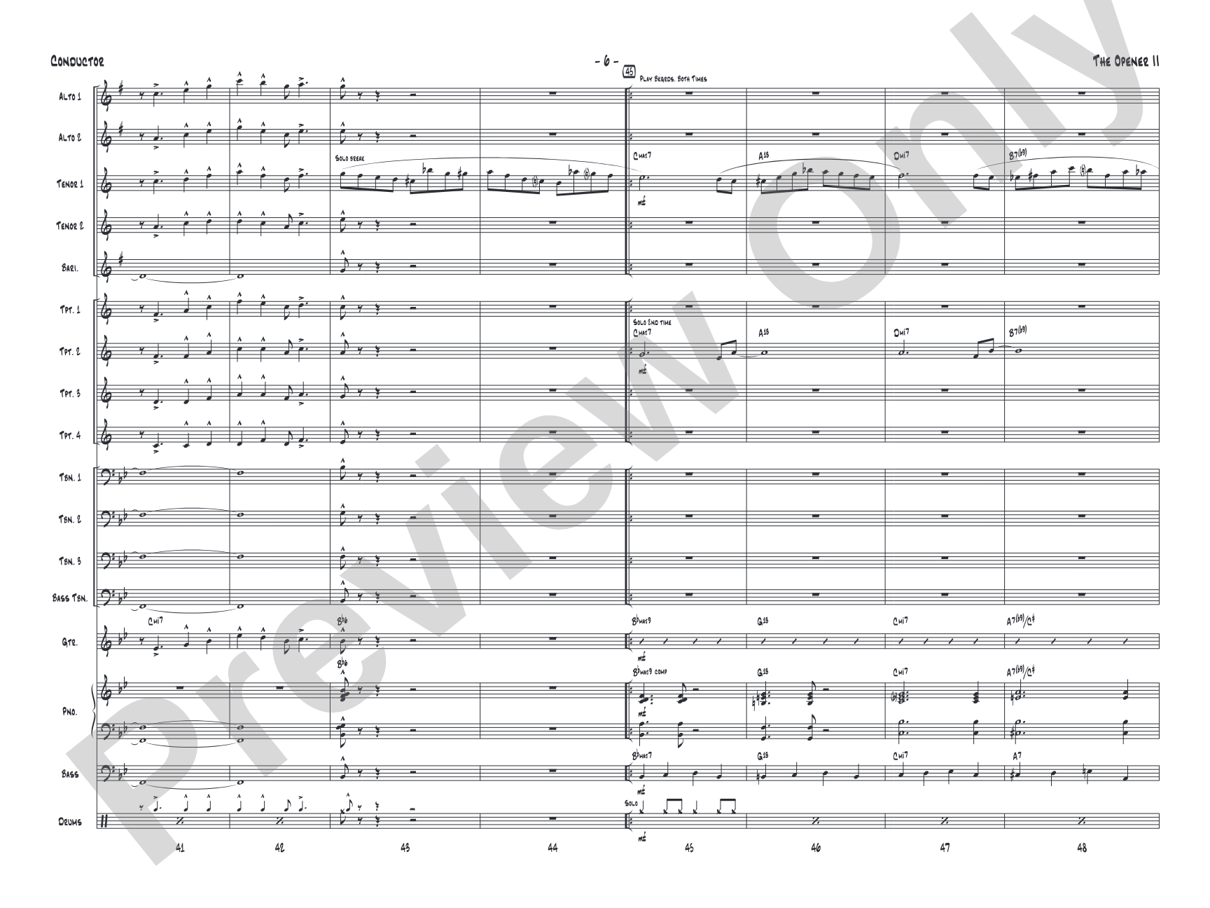 The Opener II: Jazz Ensemble Conductor Score & Parts