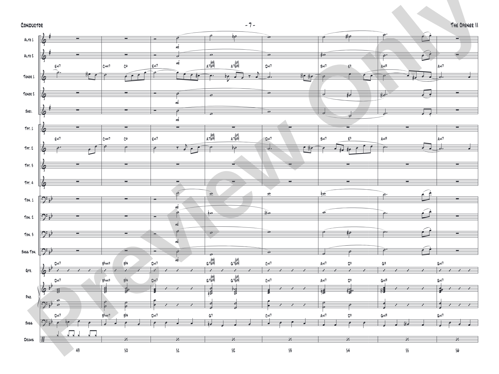 The Opener II: Jazz Ensemble Conductor Score & Parts