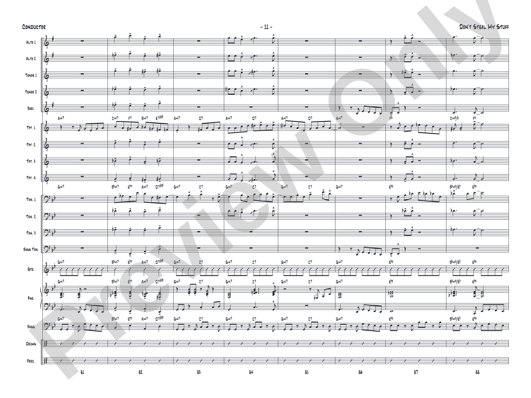 Don't Steal My Stuff: Jazz Ensemble Conductor Score & Parts