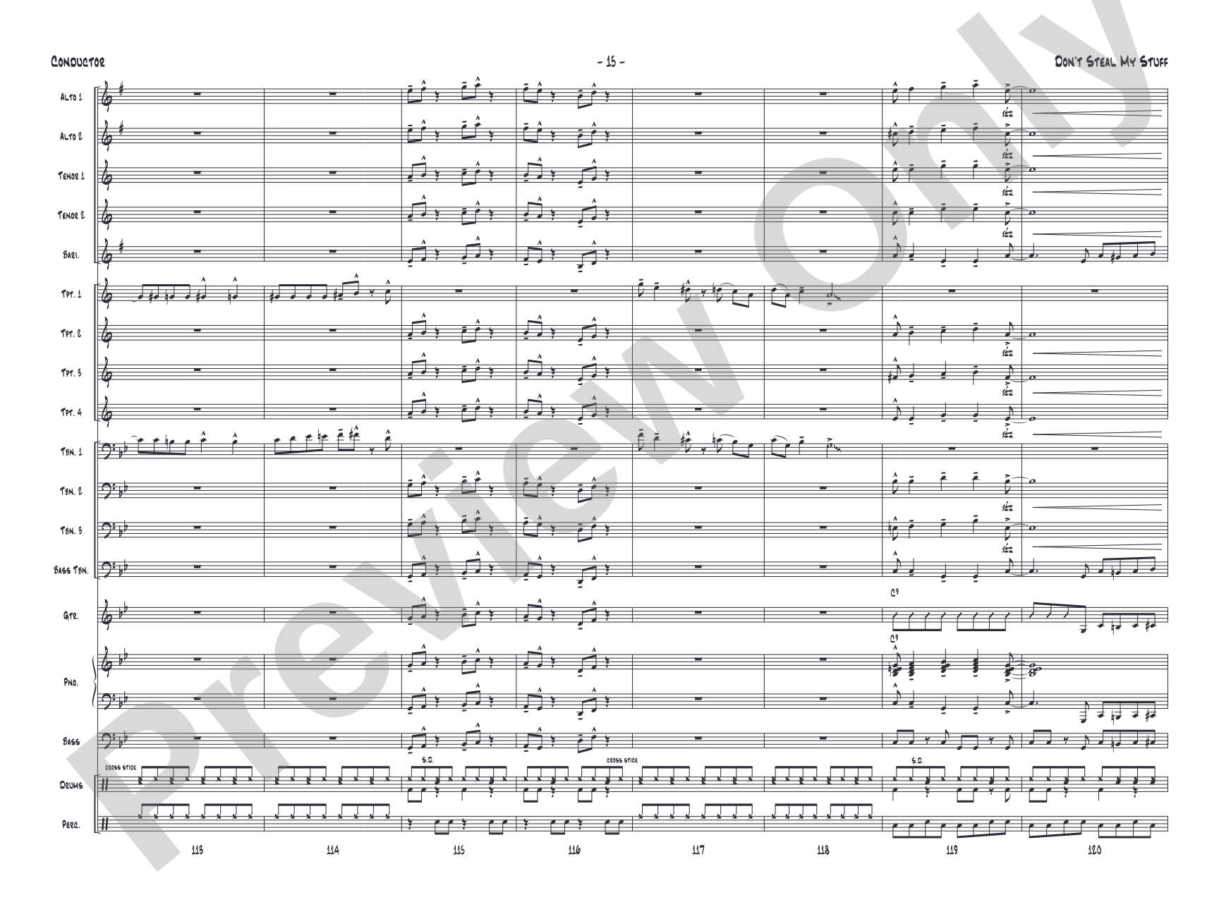 Don't Steal My Stuff: Jazz Ensemble Conductor Score & Parts