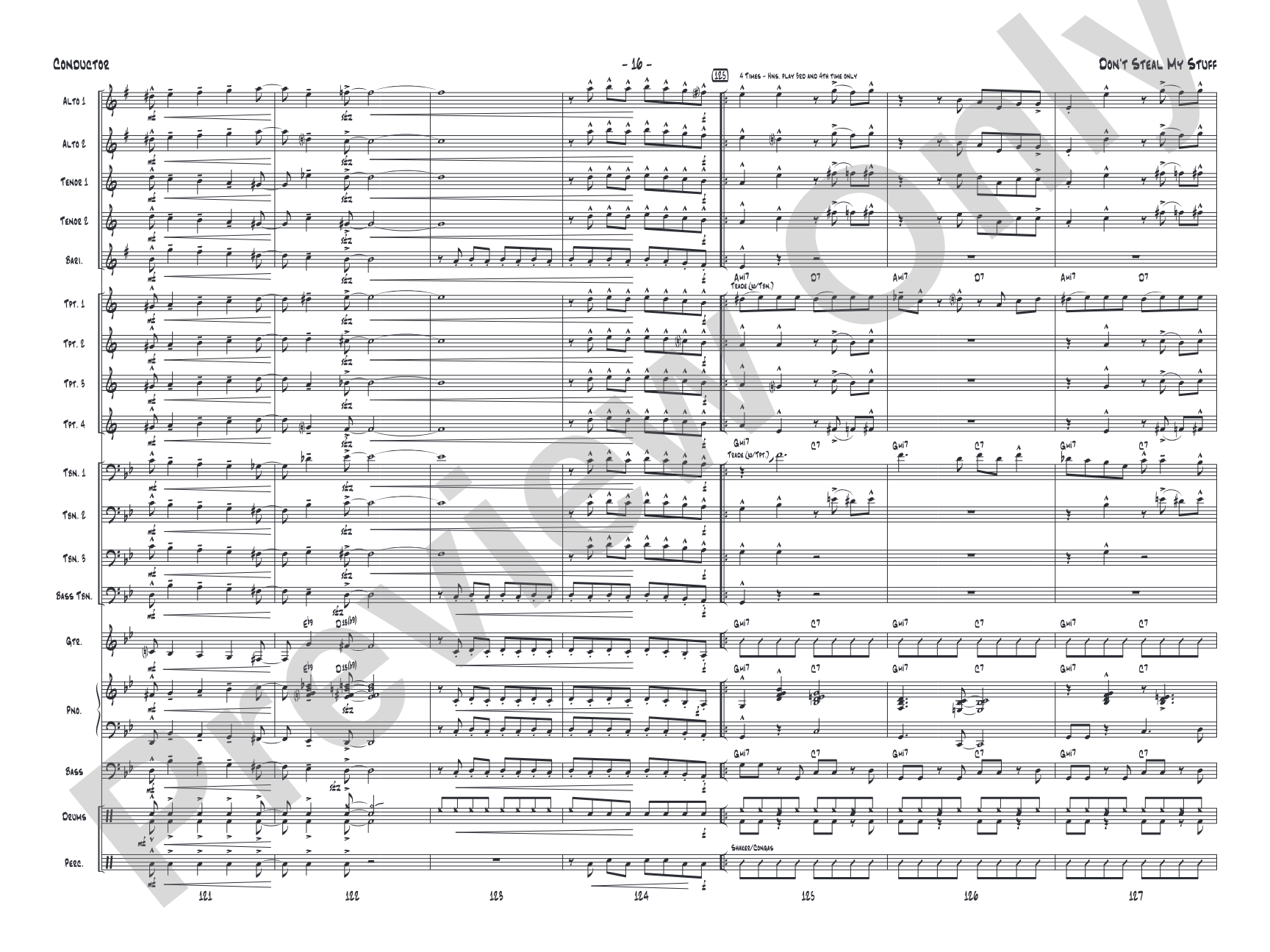 Don't Steal My Stuff: Jazz Ensemble Conductor Score & Parts