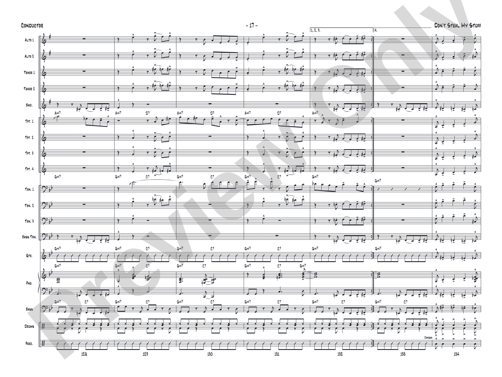 Don't Steal My Stuff: Jazz Ensemble Conductor Score & Parts