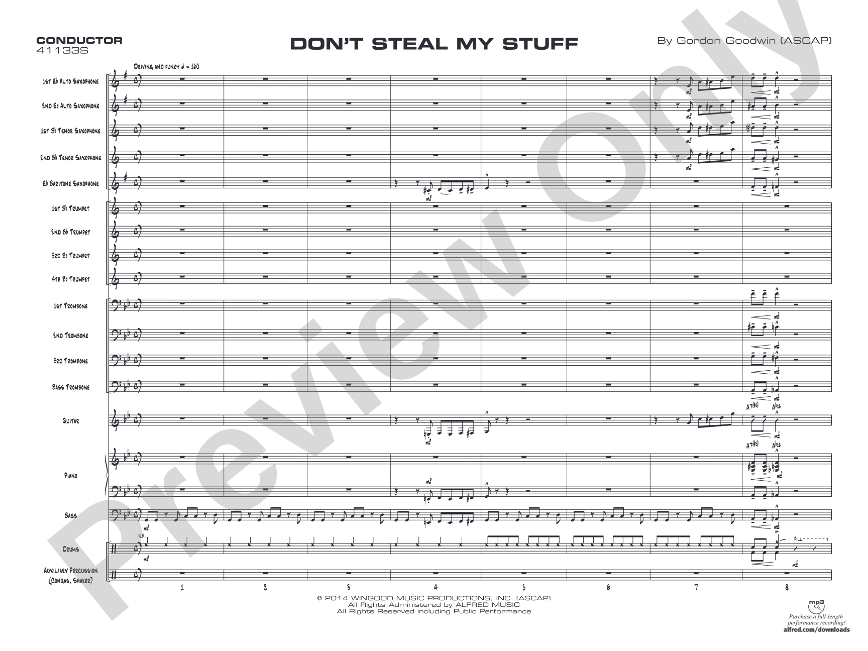 Don't Steal My Stuff: Jazz Ensemble Conductor Score & Parts