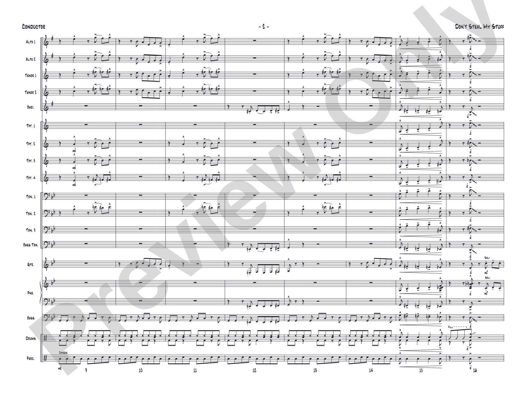 Don't Steal My Stuff: Jazz Ensemble Conductor Score & Parts