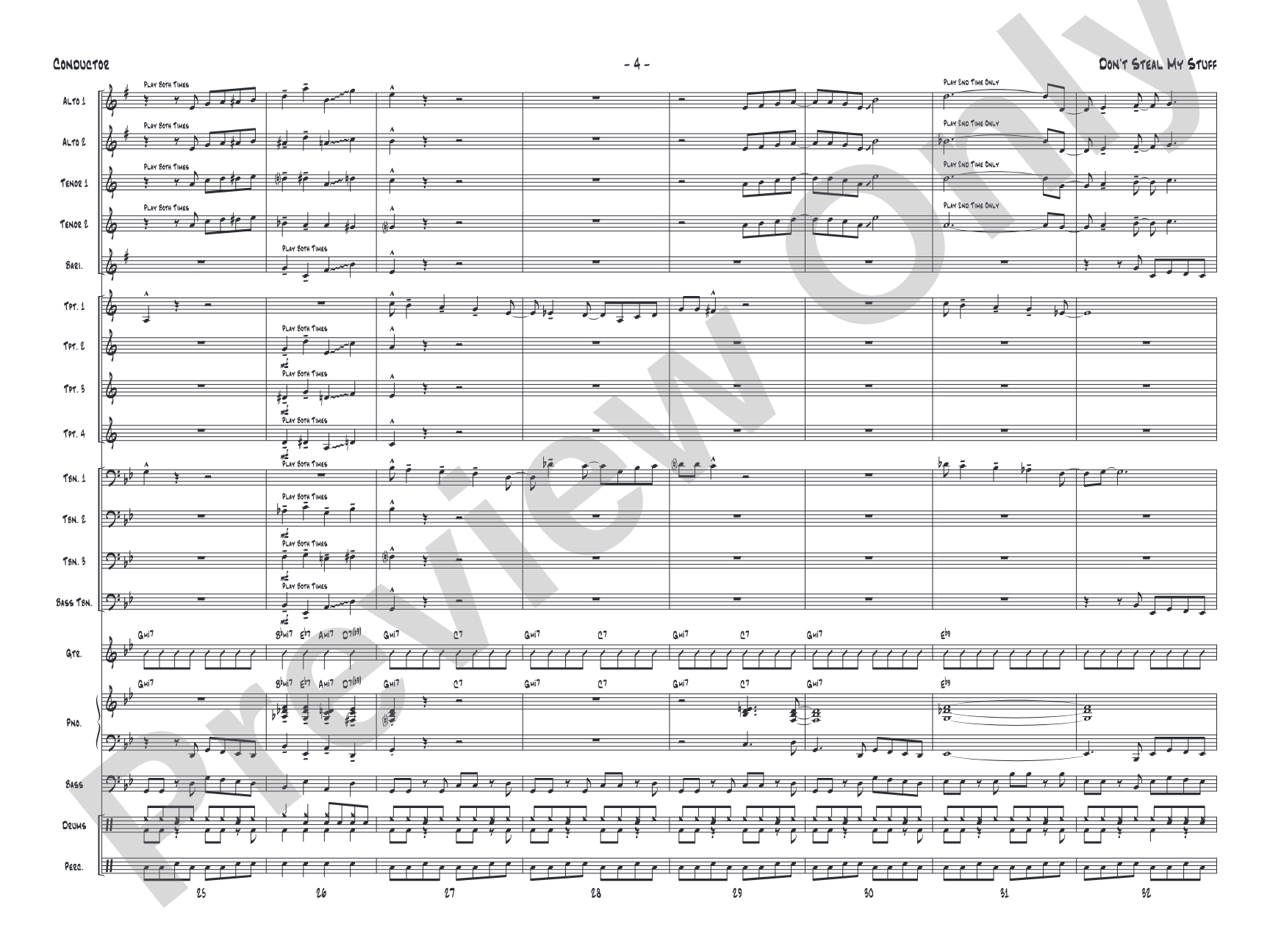 Don't Steal My Stuff: Jazz Ensemble Conductor Score & Parts