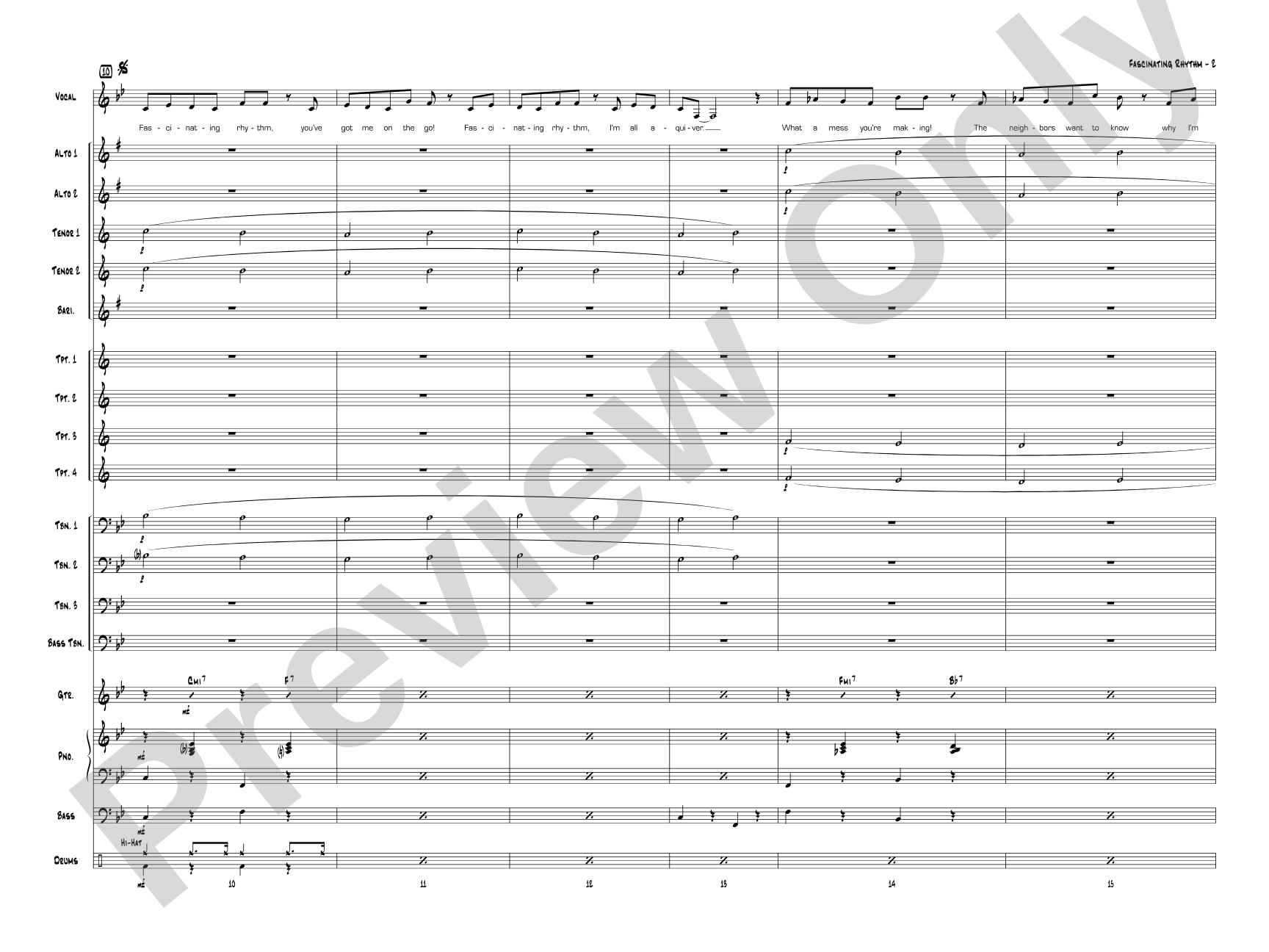 Fascinating Rhythm: Vocal Solo with Jazz Ensemble Conductor Score & Parts