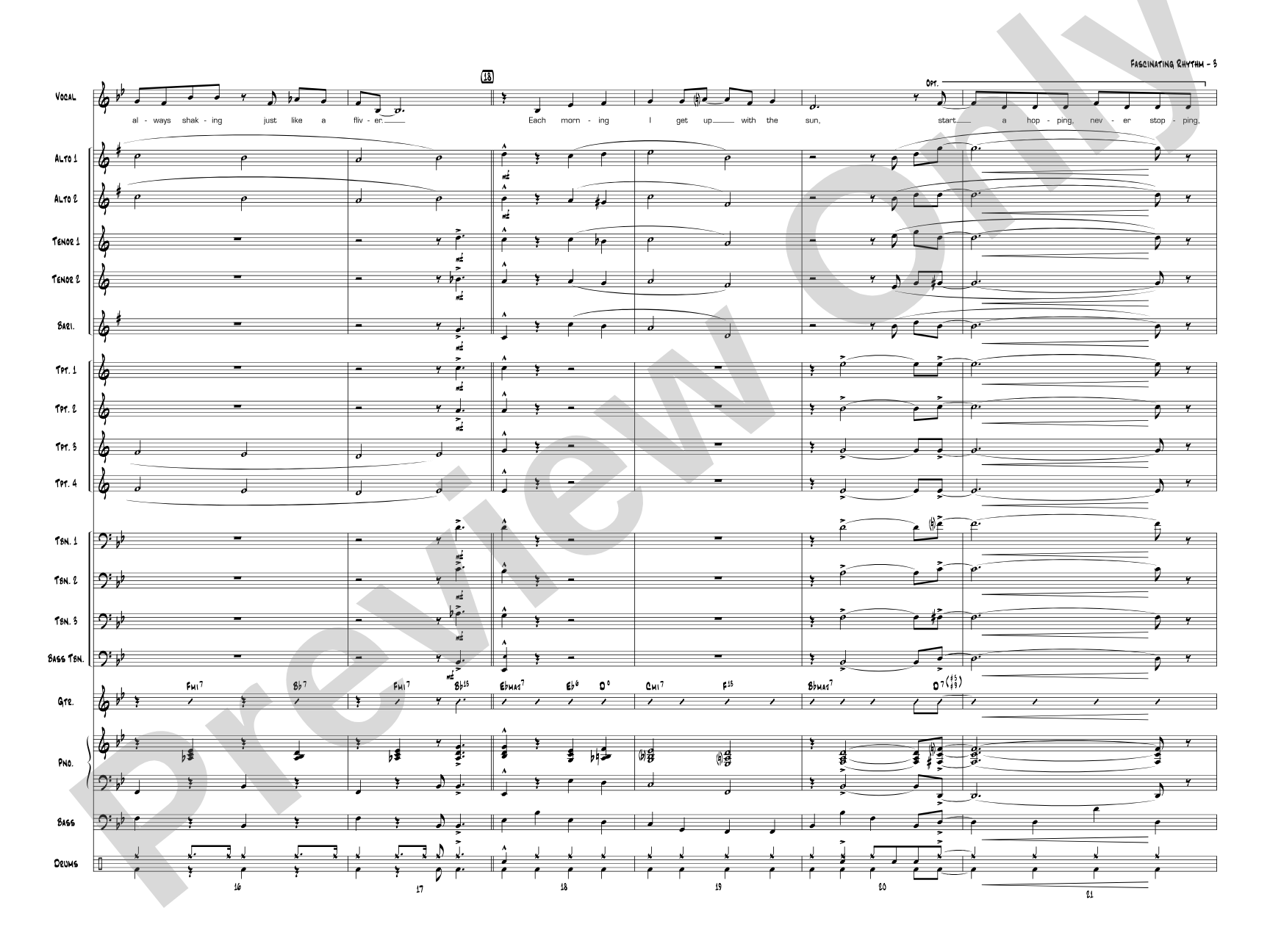 Fascinating Rhythm: Vocal Solo with Jazz Ensemble Conductor Score & Parts