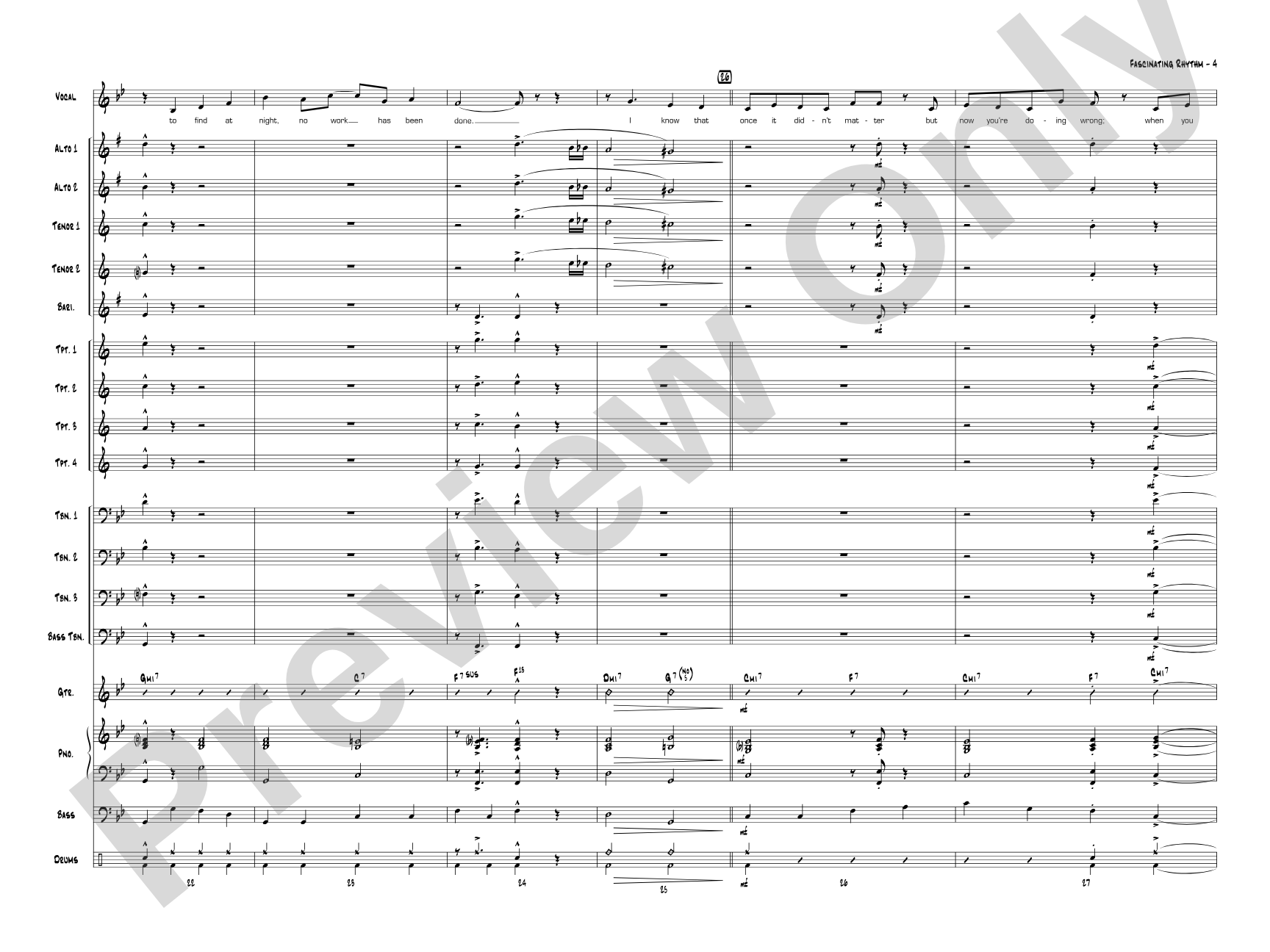 Fascinating Rhythm: Vocal Solo with Jazz Ensemble Conductor Score & Parts
