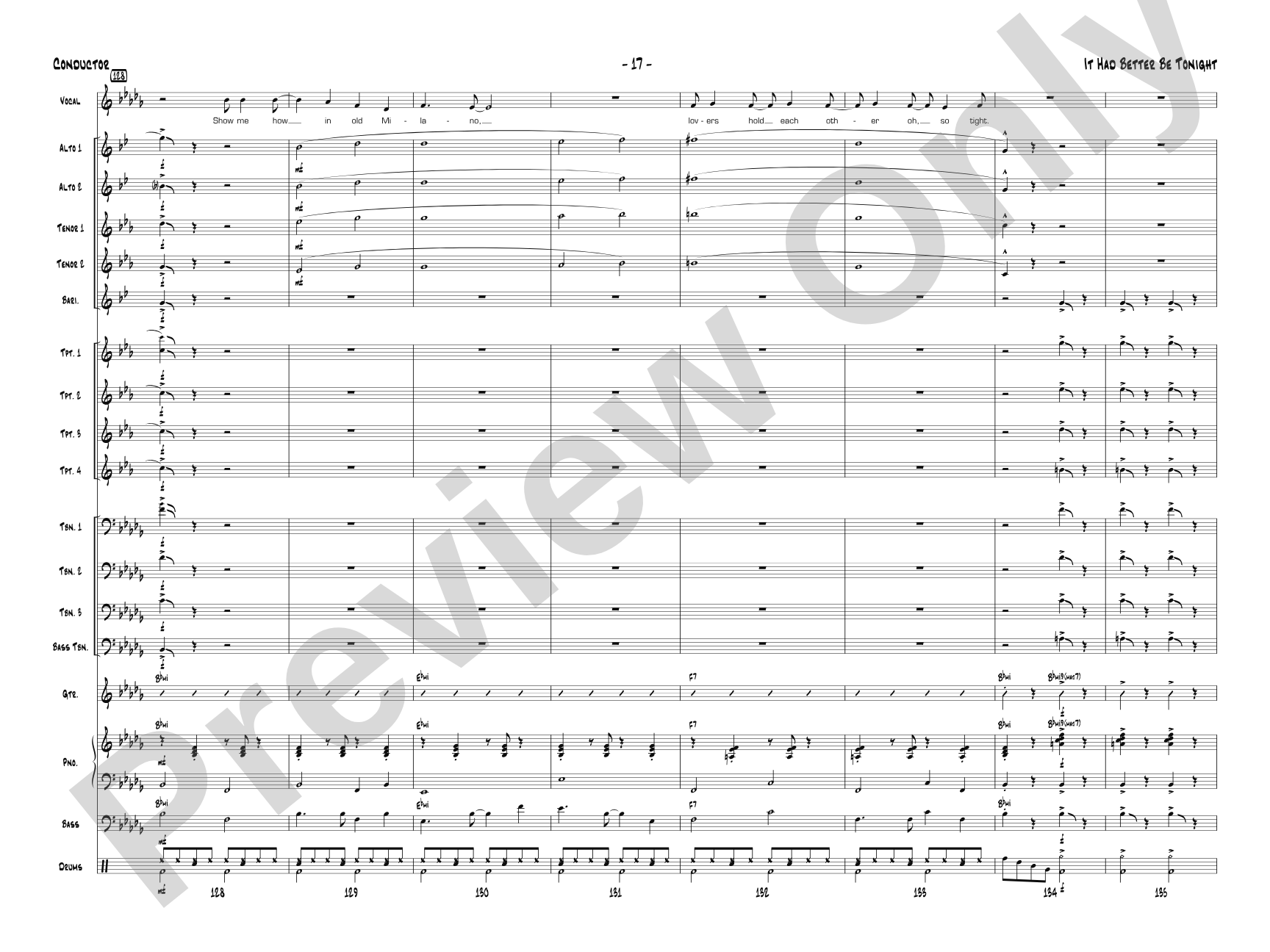 It Had Better Be Tonight: Vocal Solo with Jazz Ensemble Conductor Score & Parts