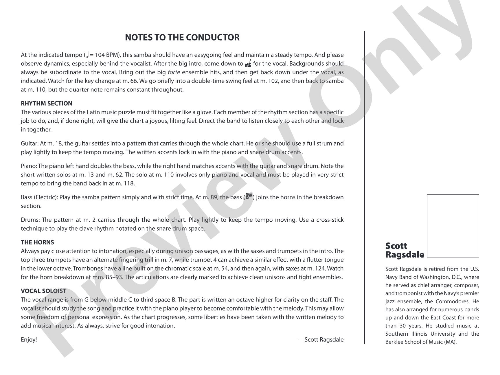 It Had Better Be Tonight: Vocal Solo with Jazz Ensemble Conductor Score & Parts