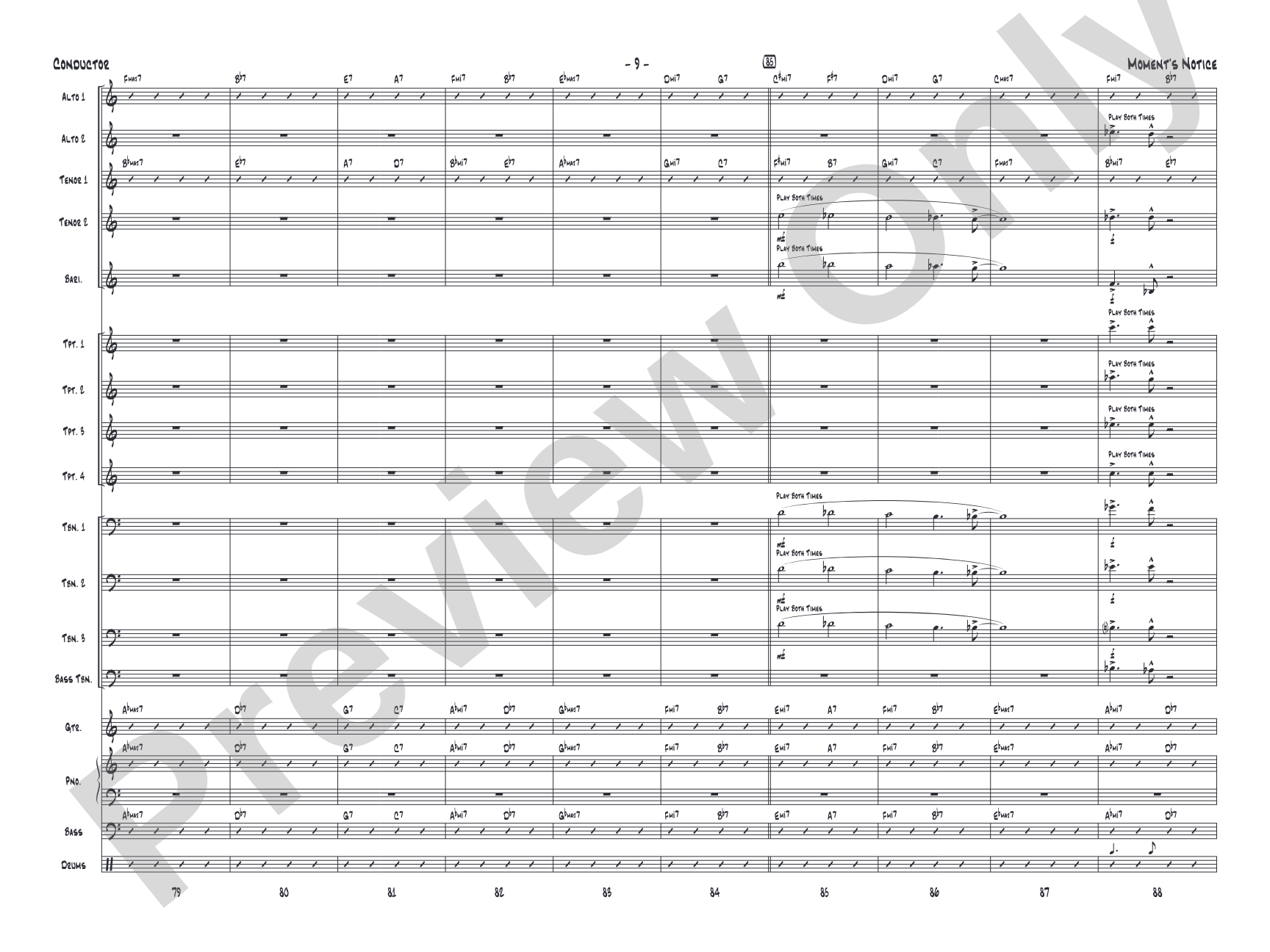 Moment's Notice: Jazz Ensemble Conductor Score & Parts