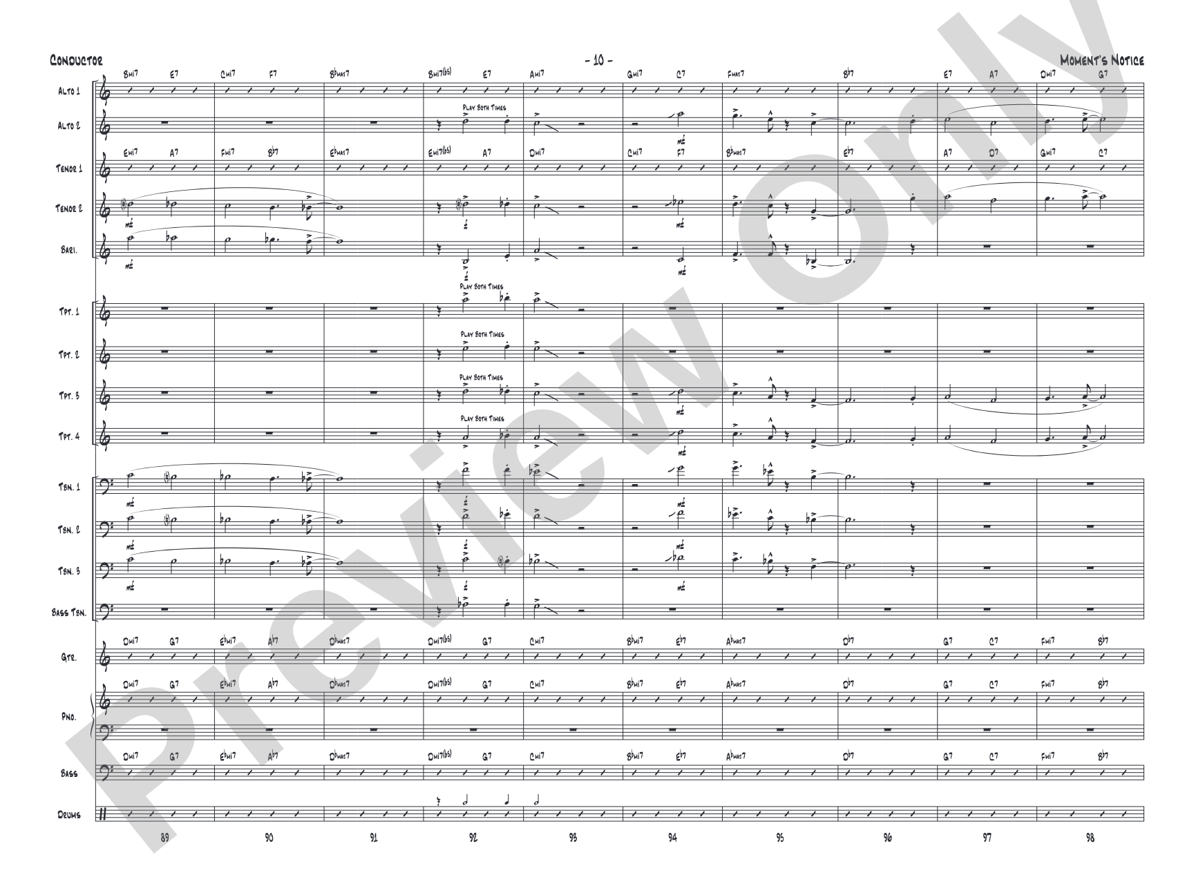 Moment's Notice: Jazz Ensemble Conductor Score & Parts