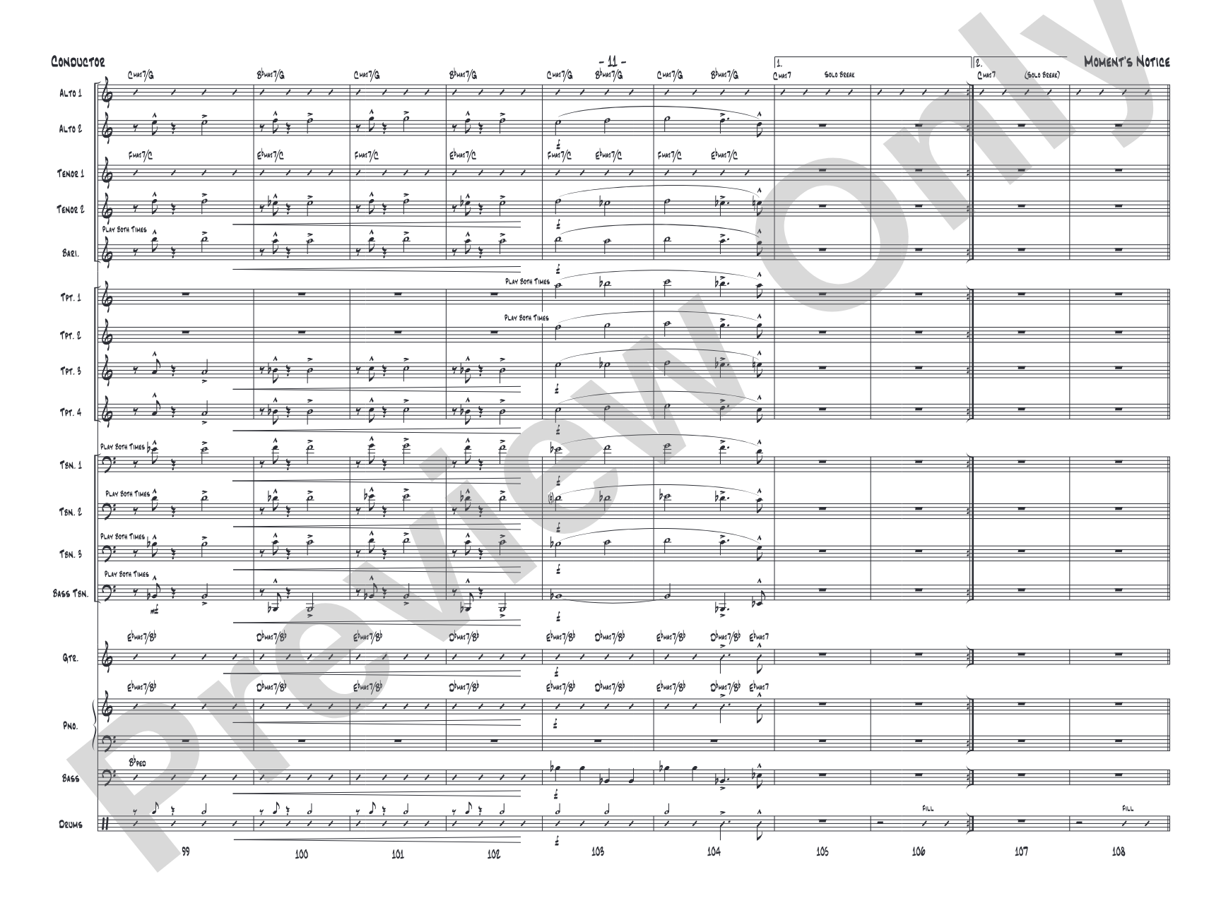 Moment's Notice: Jazz Ensemble Conductor Score & Parts